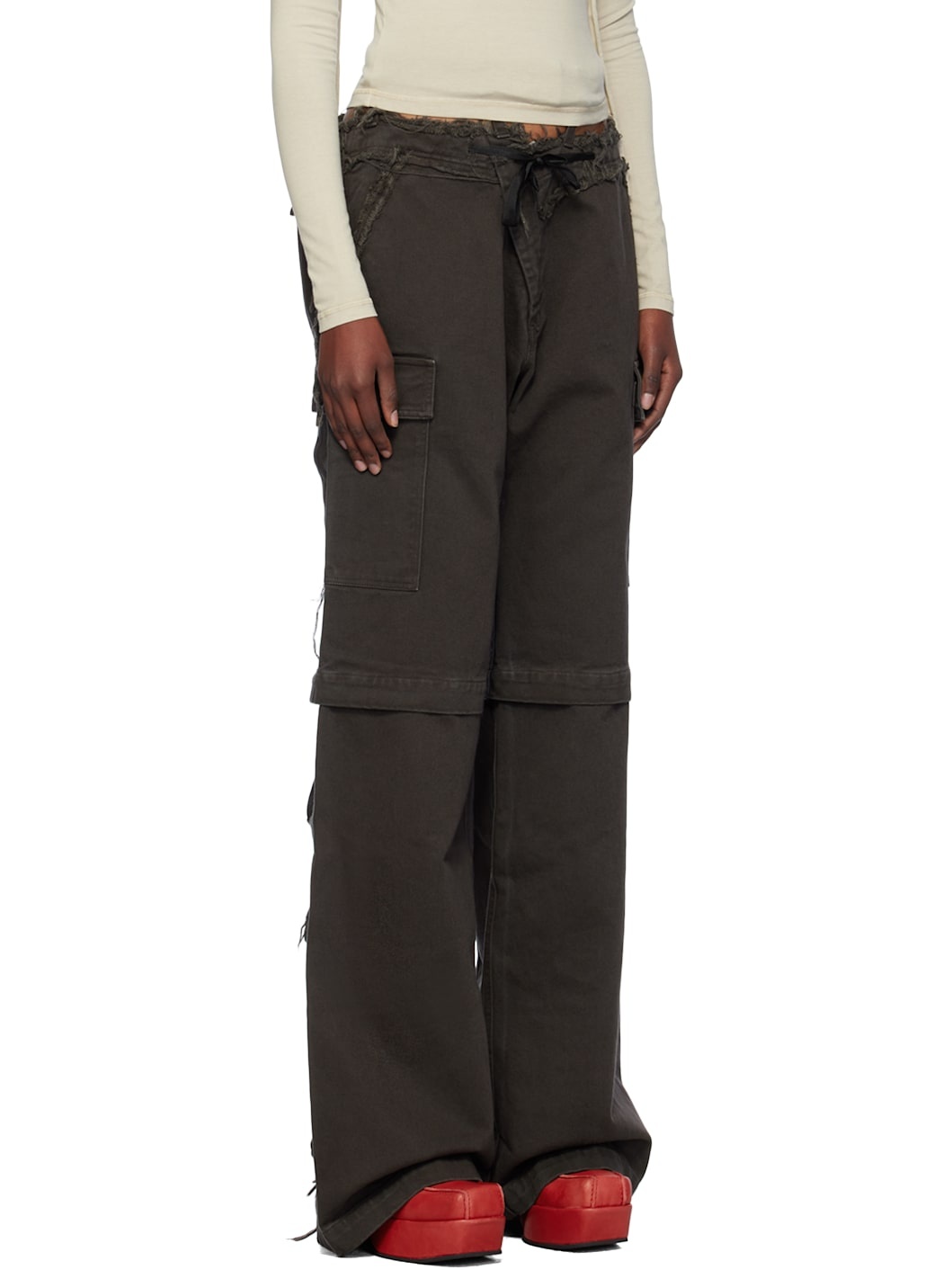 Brown Baggy Cargo Pants - 2