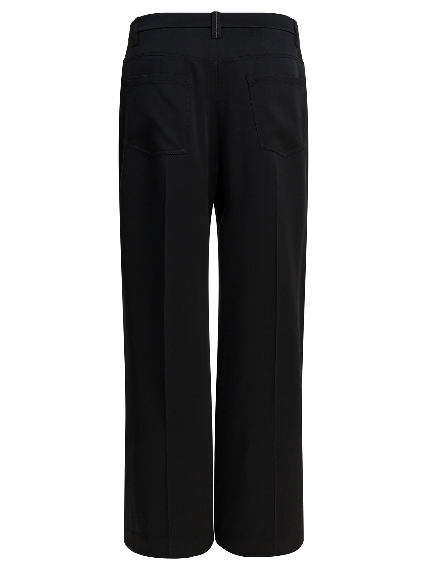 Wide-Leg Pants Trousers Black - 2