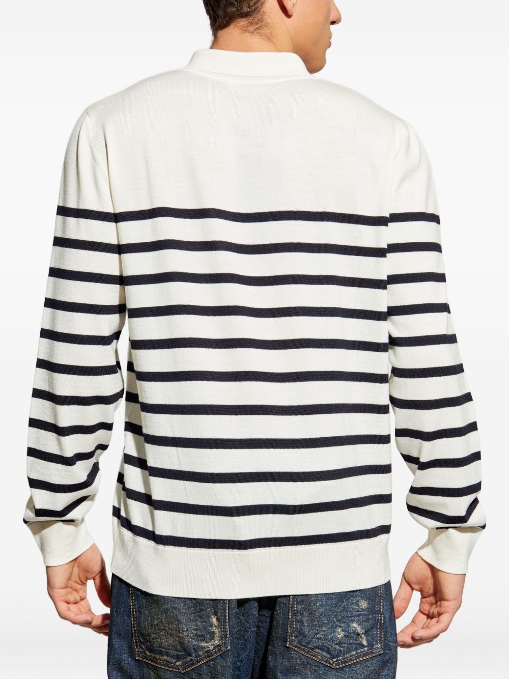 striped polo-neck sweater - 4