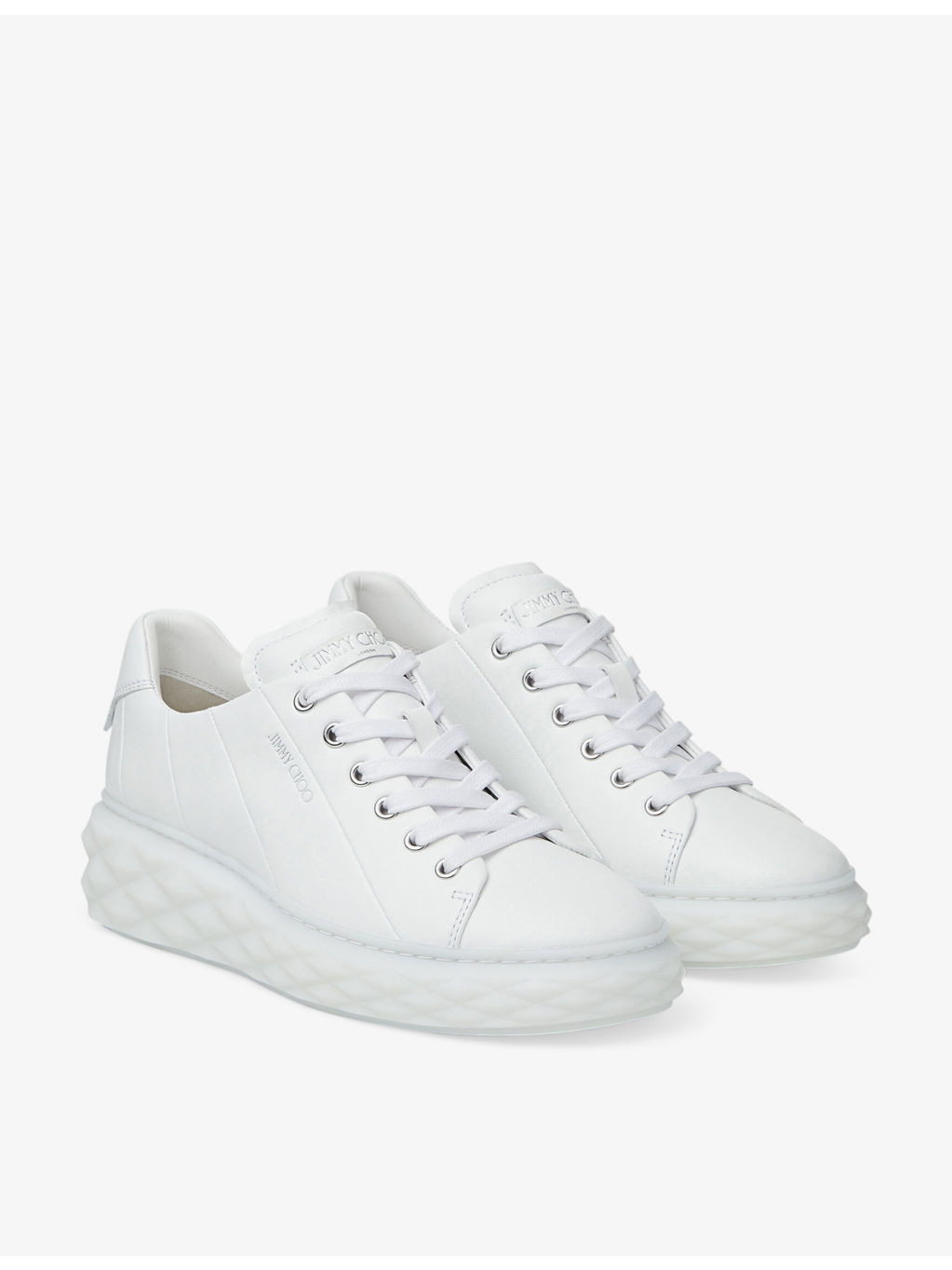Diamond Light Maxi branded leather low-top trainers - 4