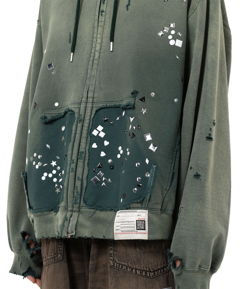 Sun Faded Like Embellished Zip-up Hoodie 16