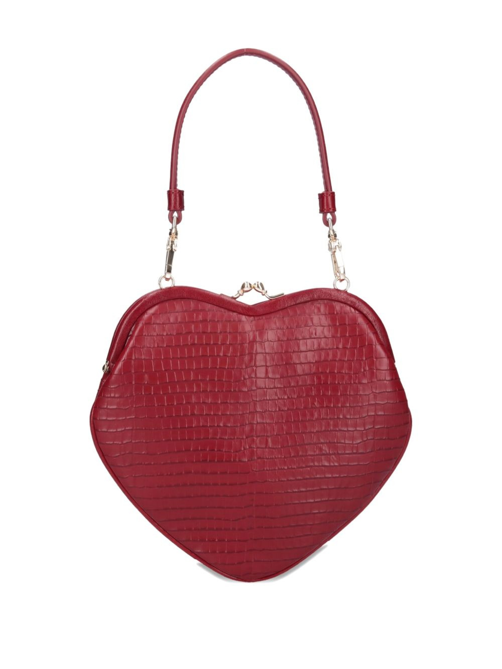 Belle Heart Frame crocodile-effect tote bag - 4