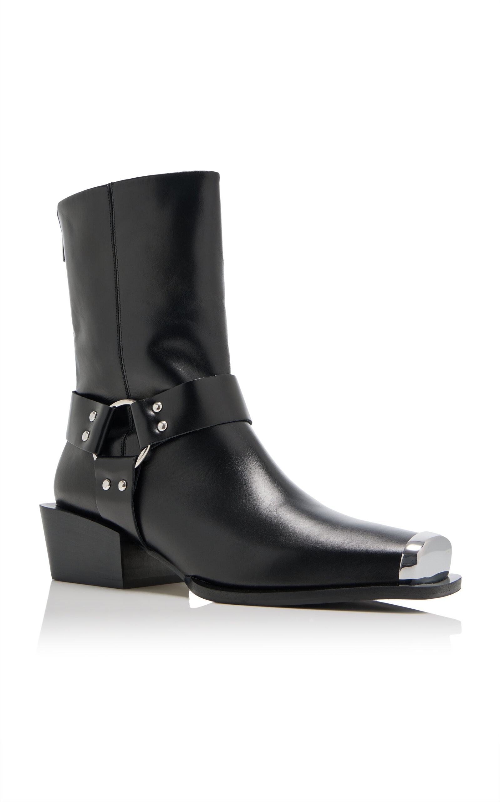 Wayne Ring-Detailed Leather Boots black - 5