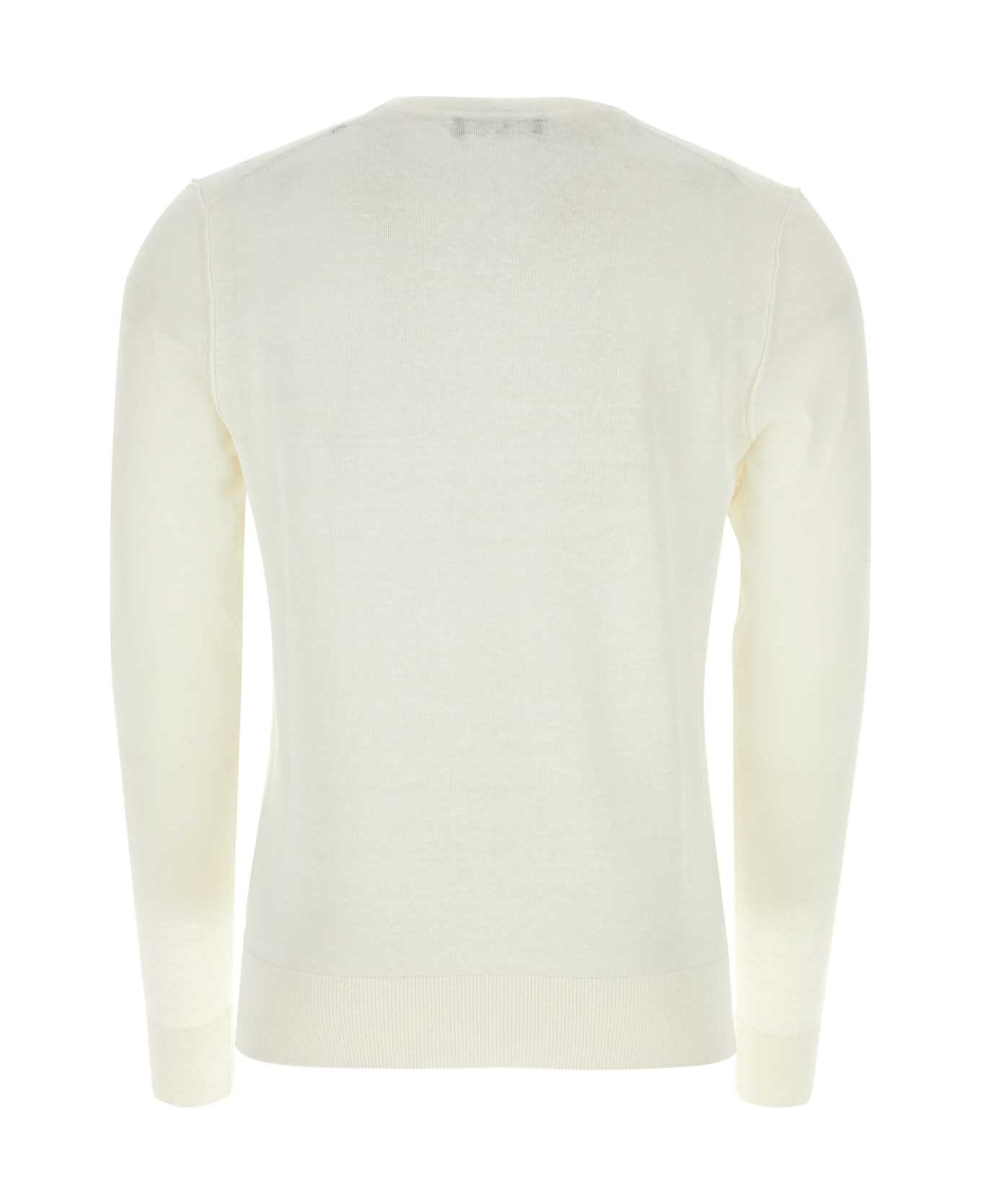Ivory Linen Blend Sweater - 2