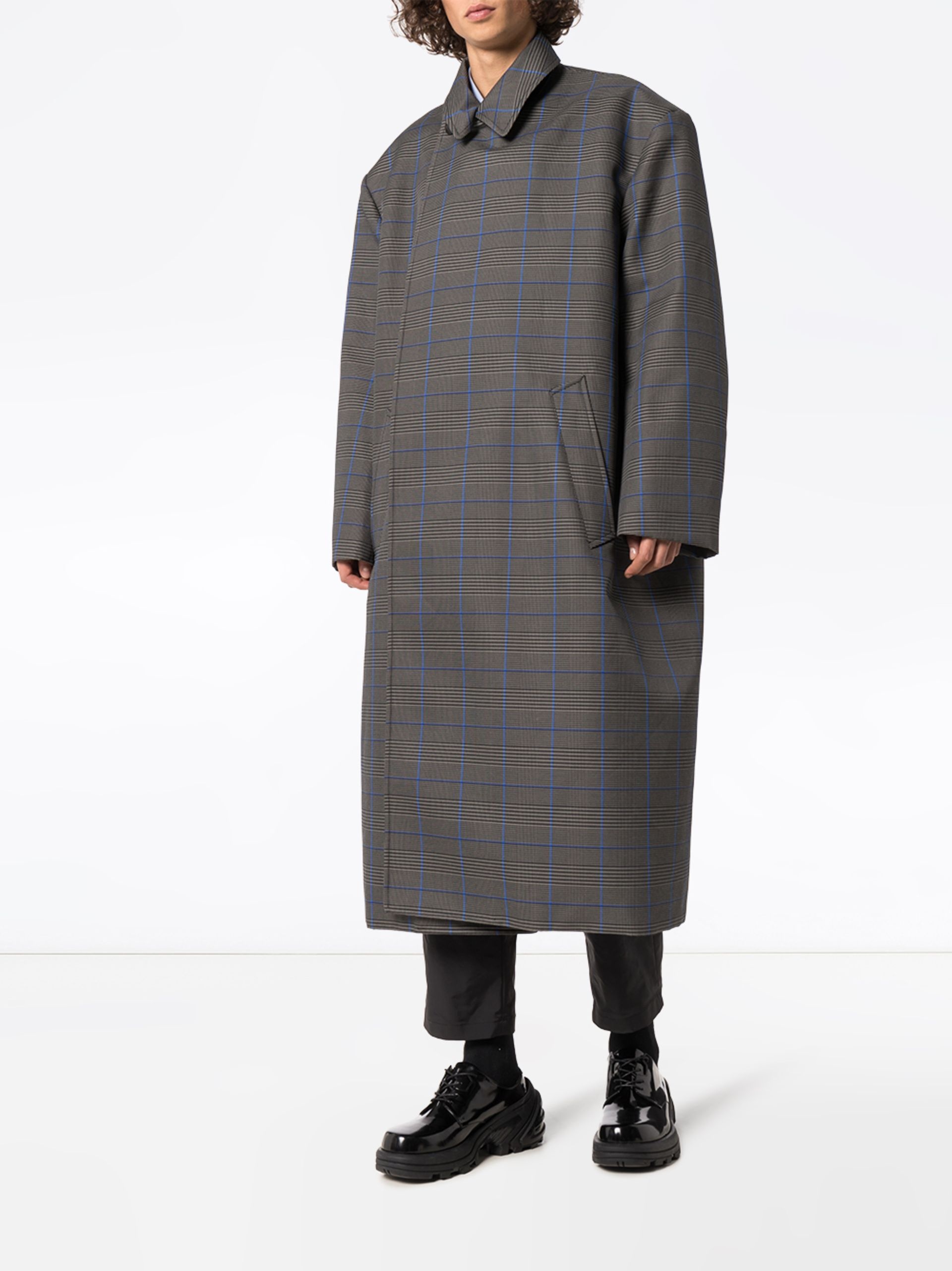 BALENCIAGA Oversized flap check coat | REVERSIBLE 