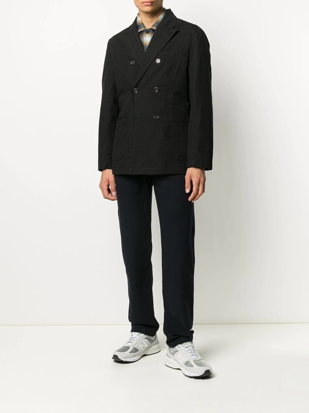 Manor pinstriped double-breasted jacket - 2