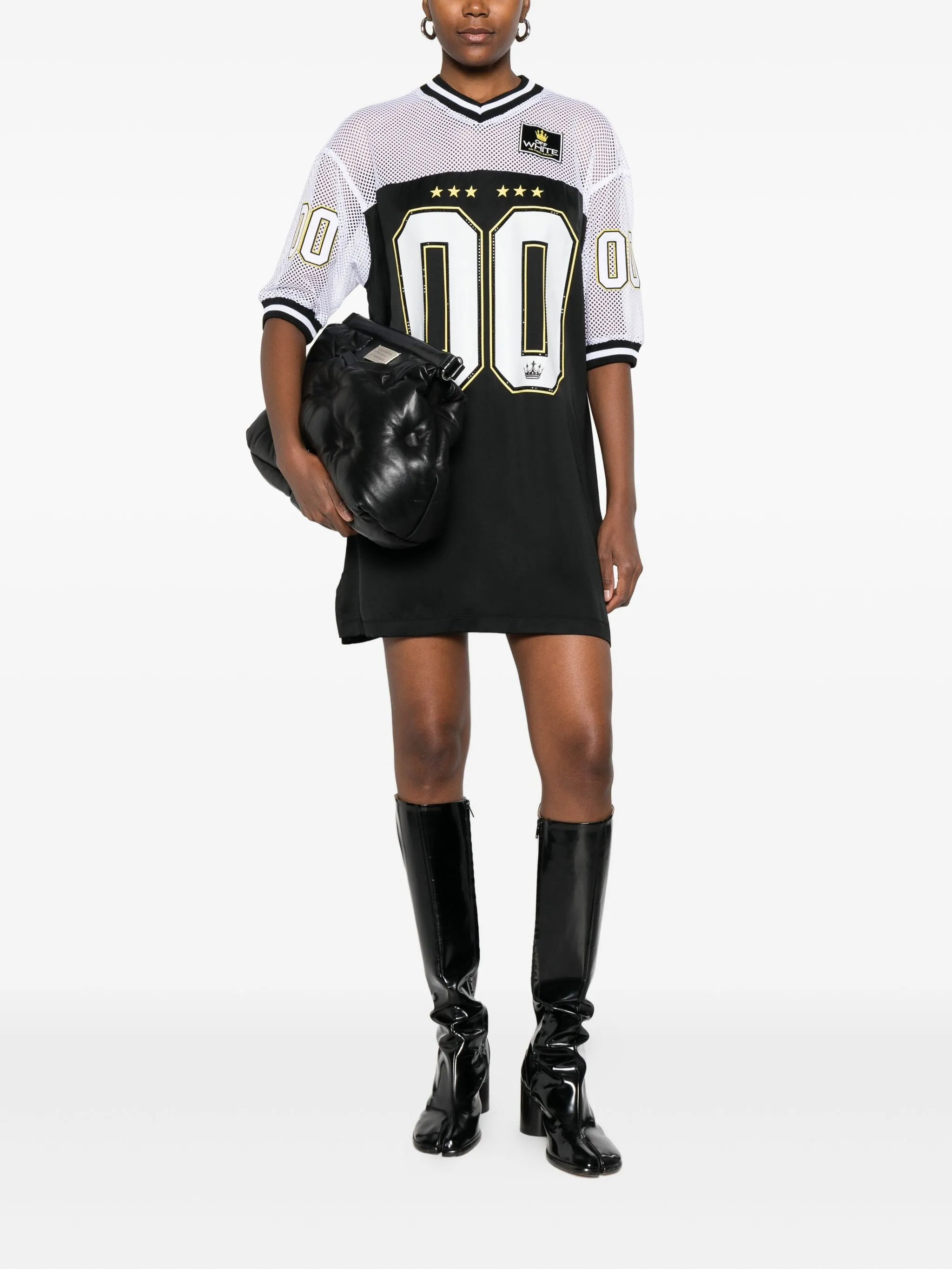 Off-white Mesh-panel Number-print Dress - 2