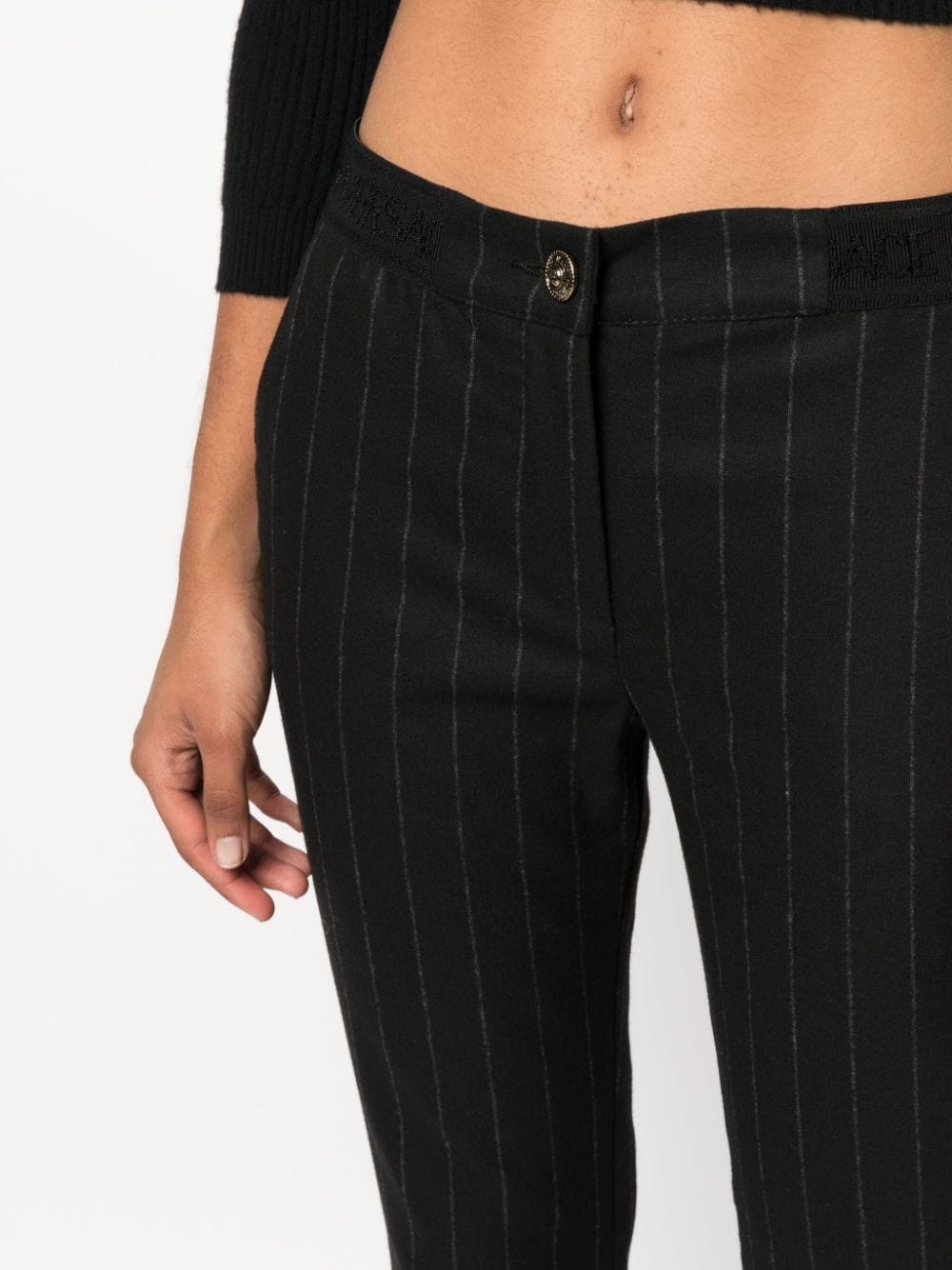 pinstripe-pattern slim-cut trousers - 5
