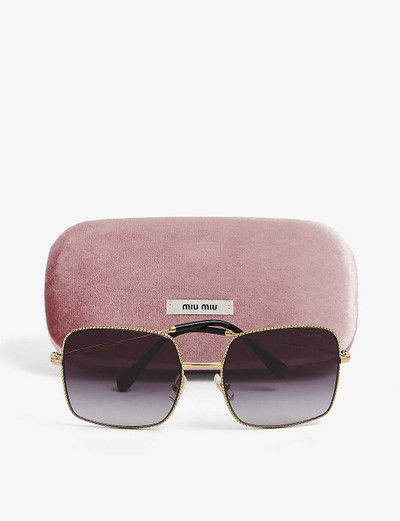 Miu Miu MU61VS square-frame metal sunglasses outlook