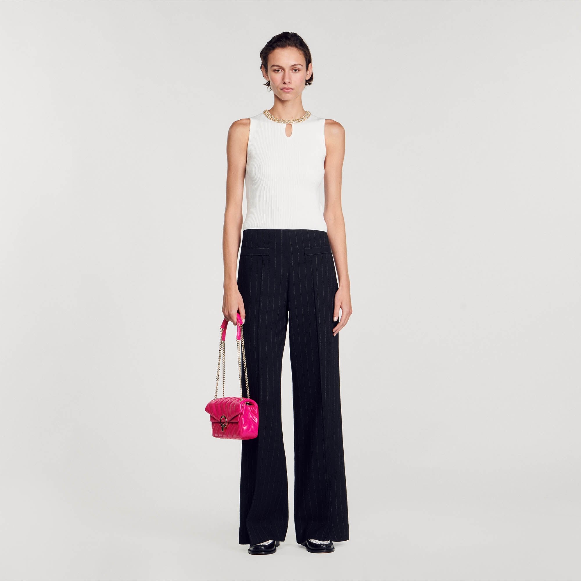 VEST TOP WITH JEWELLERY NECK - 2