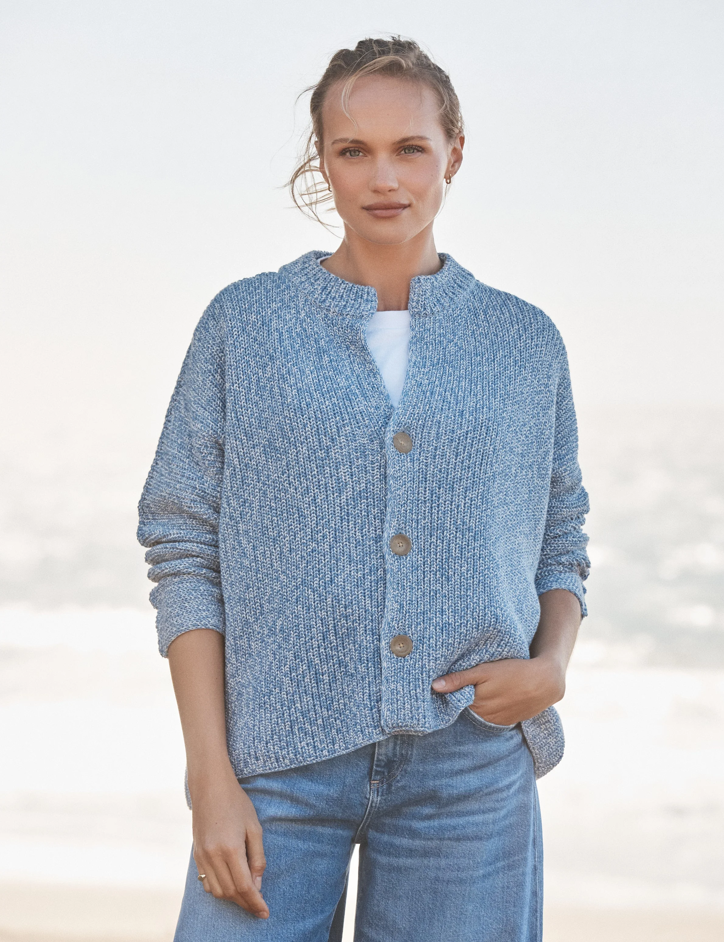Crew Neck Cardigan - 1