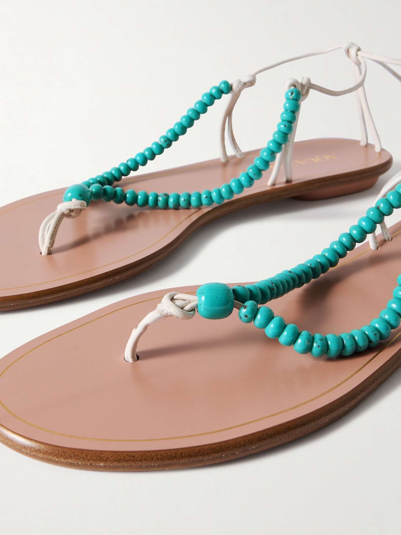 Amalfi beaded leather sandals - 4