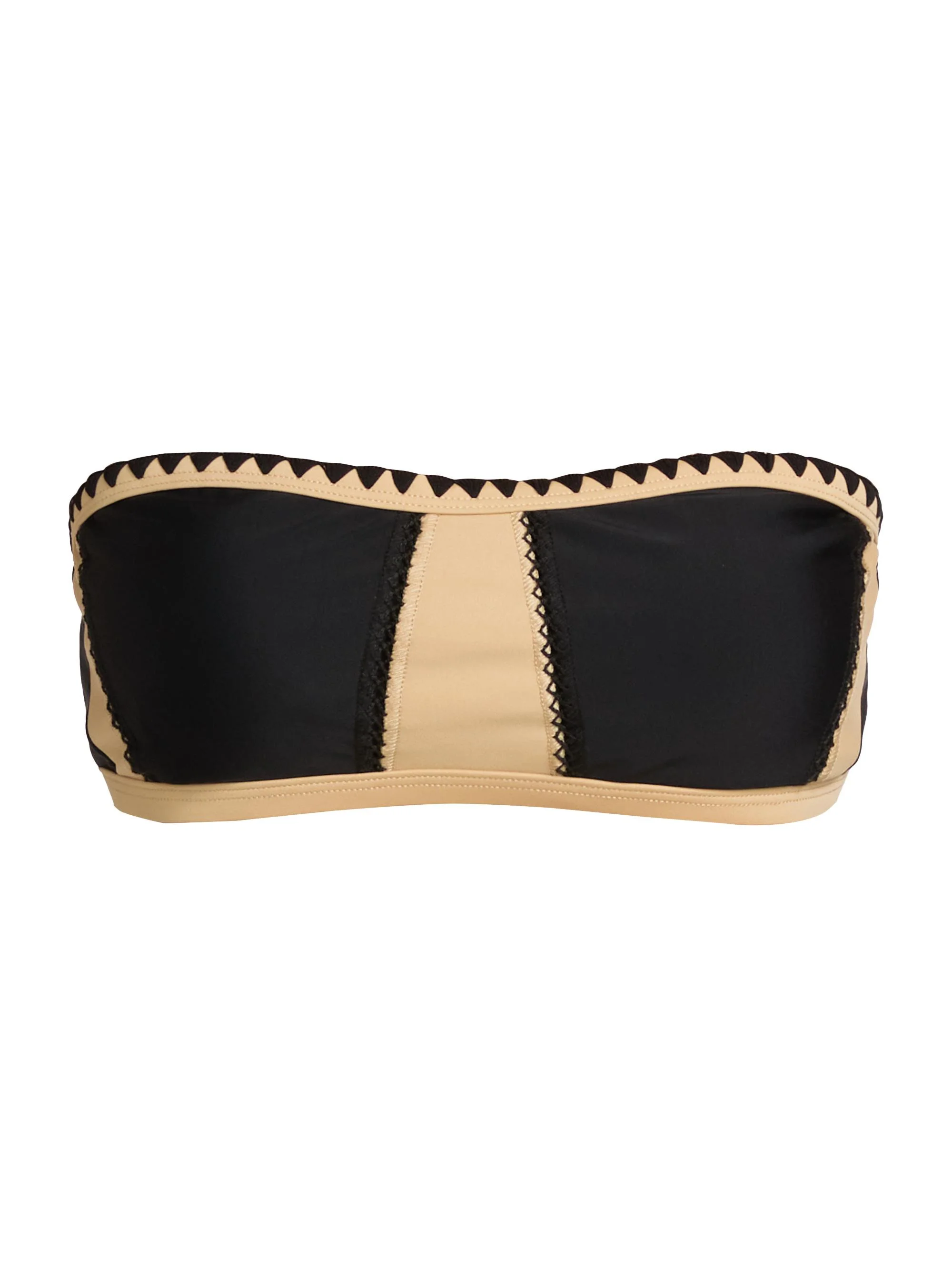 Women's Leanna Embroidered Colorblocked Bikini Top - Black Colorblock - 1
