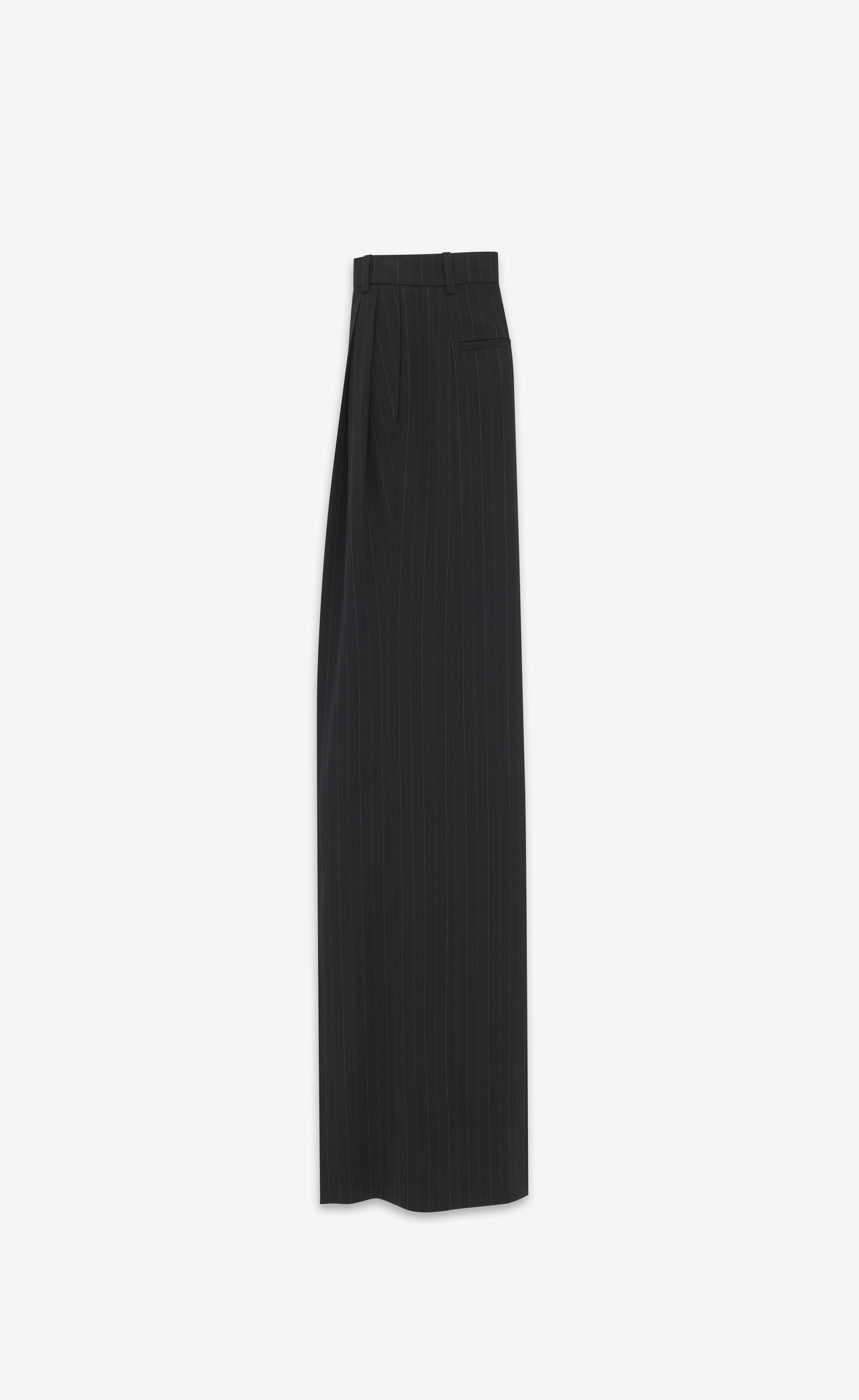 Pleated pinstriped wool-blend wide-leg pants - 3