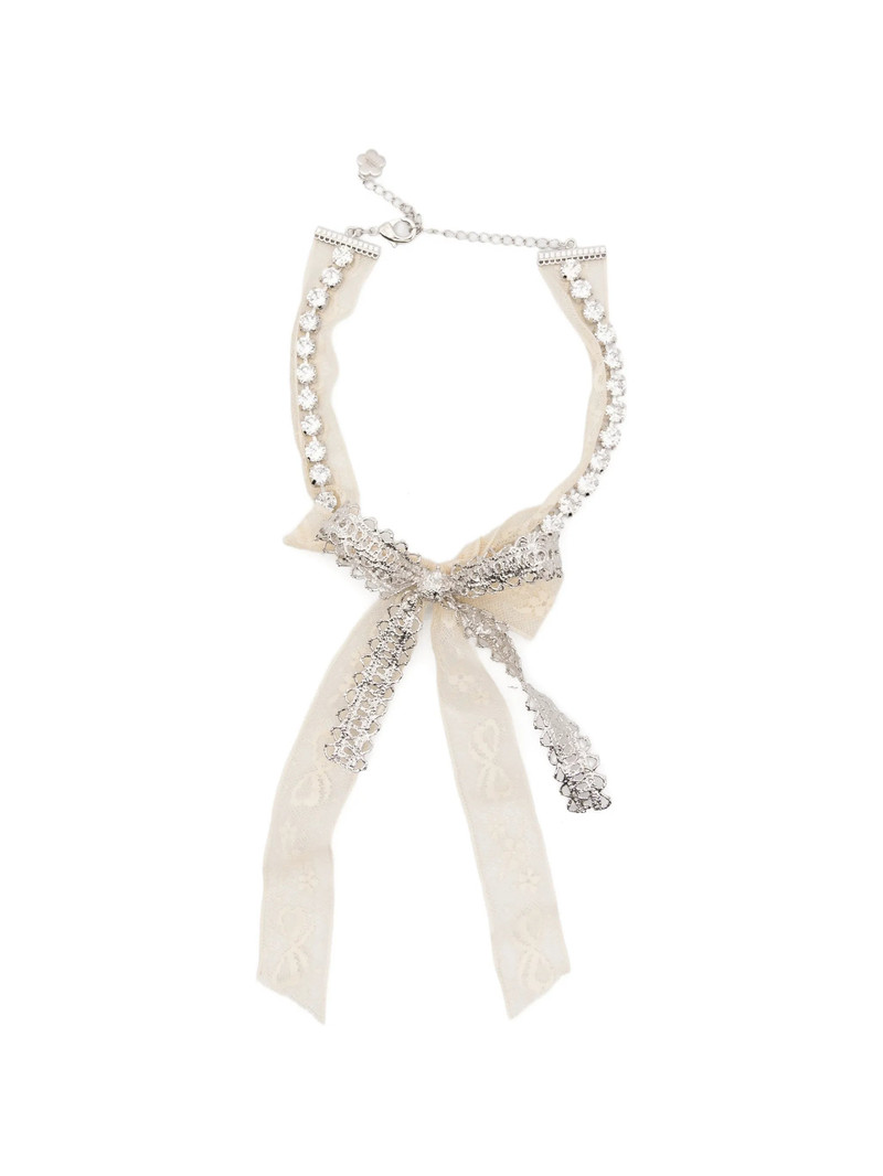 Shushu/tong X Ymin Lace-bow Crystal-embellished Necklace 1