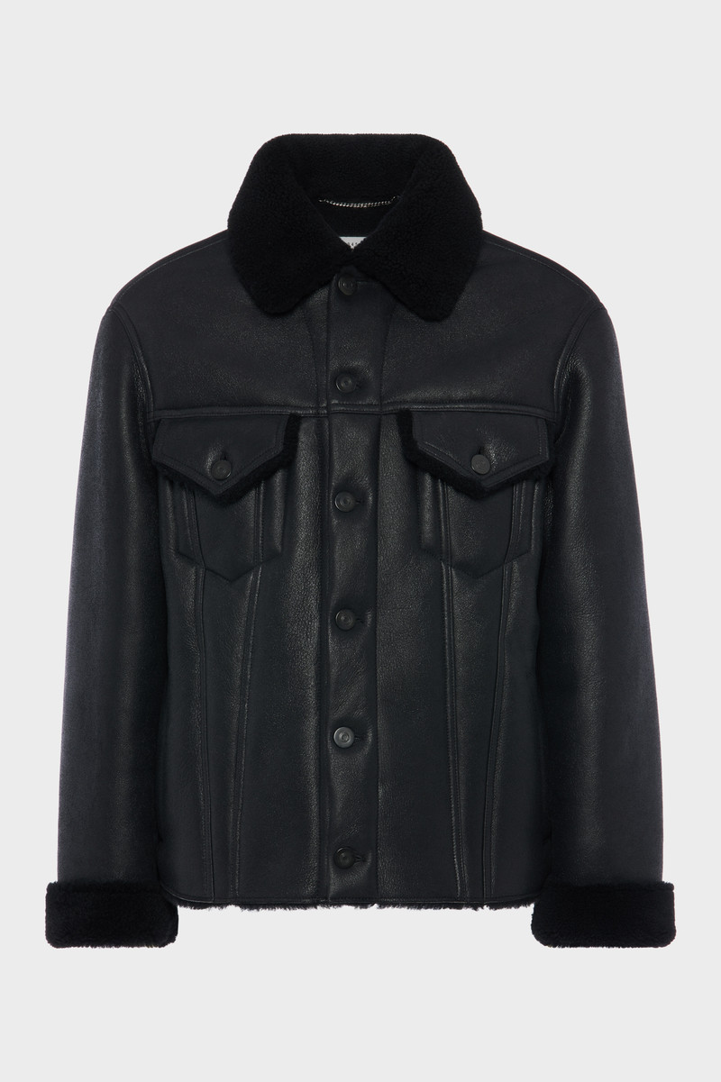 Waxed shearling jacket 1