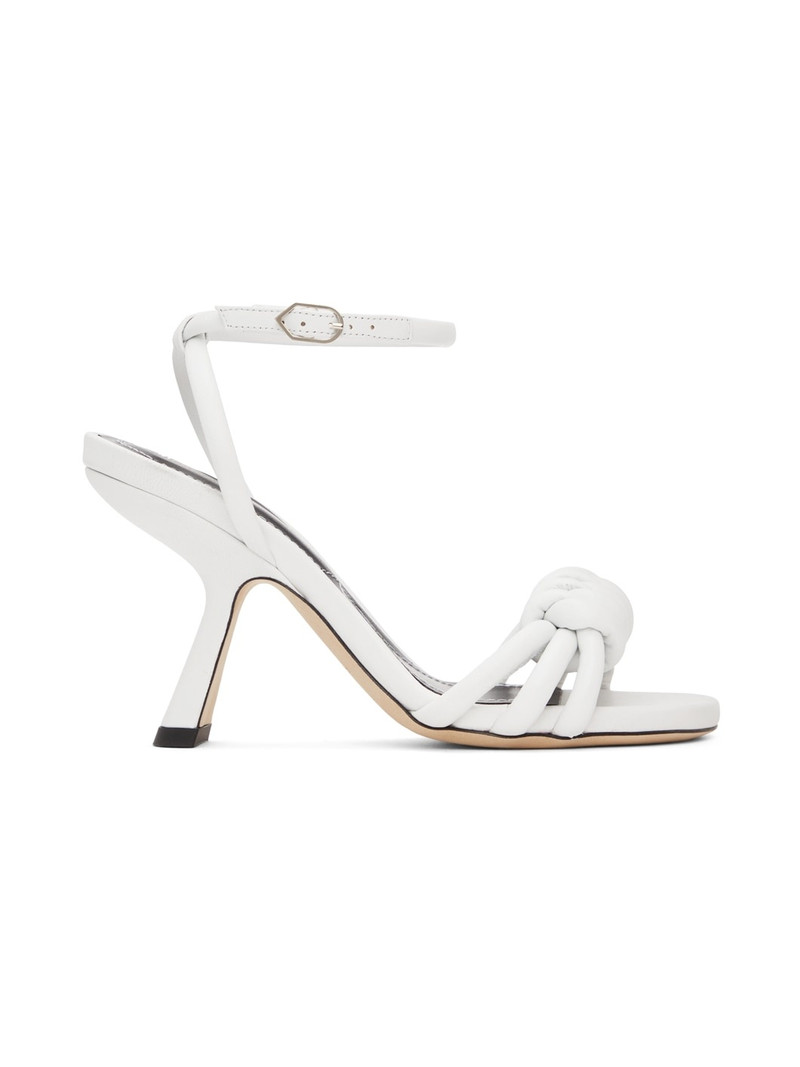 White Lexi Knot Sandals - 1