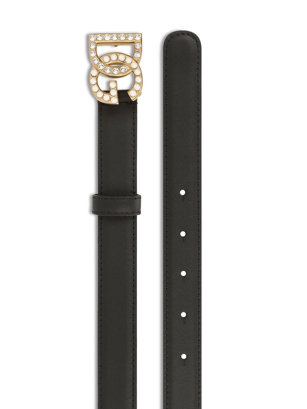logo-plaque studded belt - 2