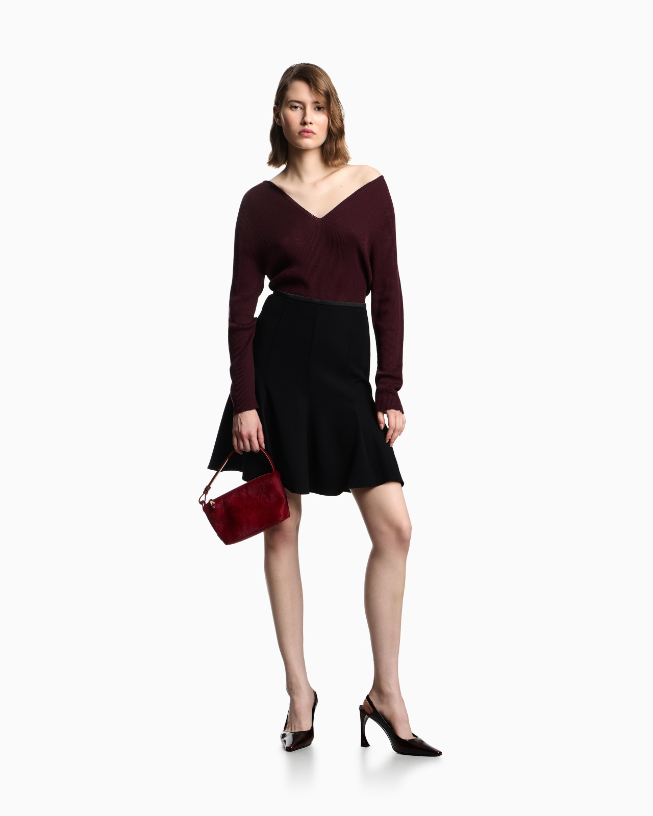 POLYGON CAPSULE COLLECTION VIRGIN WOOL BLEND V-NECK JUMPER - 2