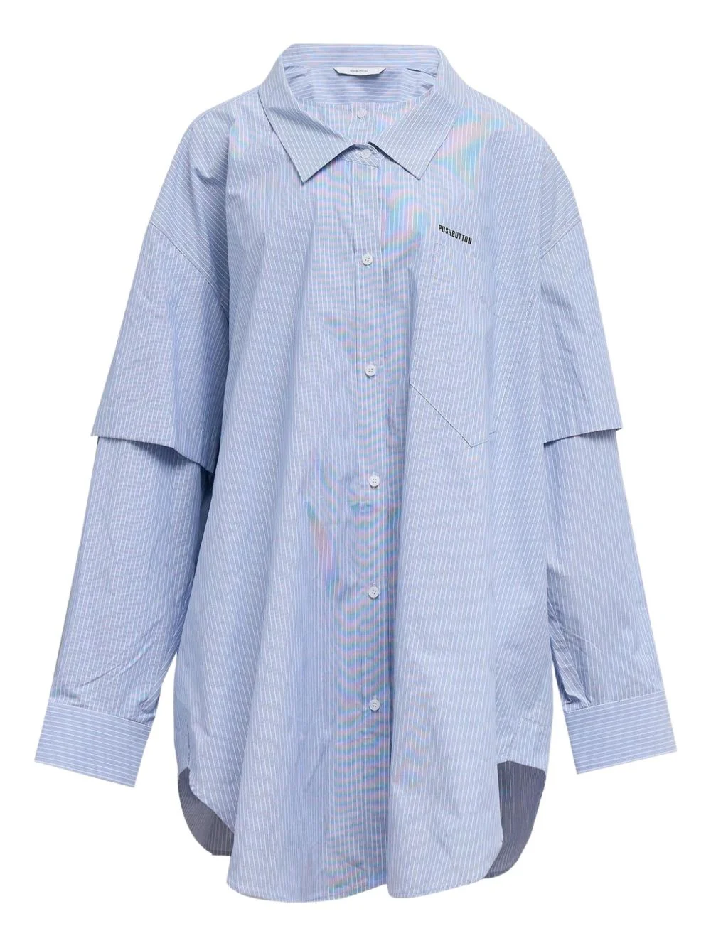 striped layered shirt dress - 1