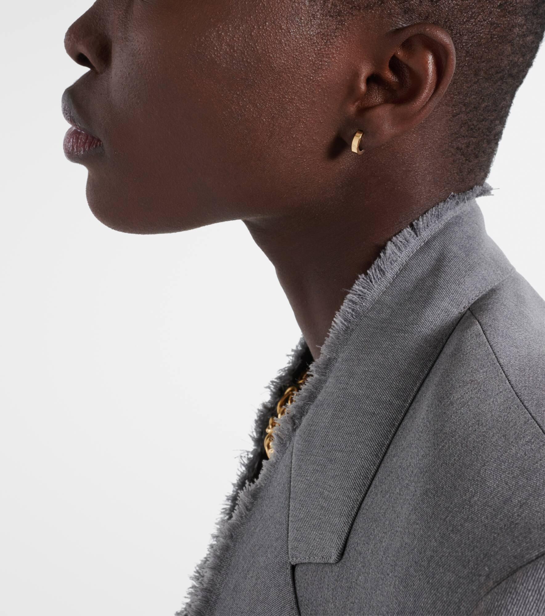 18kt gold hoop earrings with diamond - 6