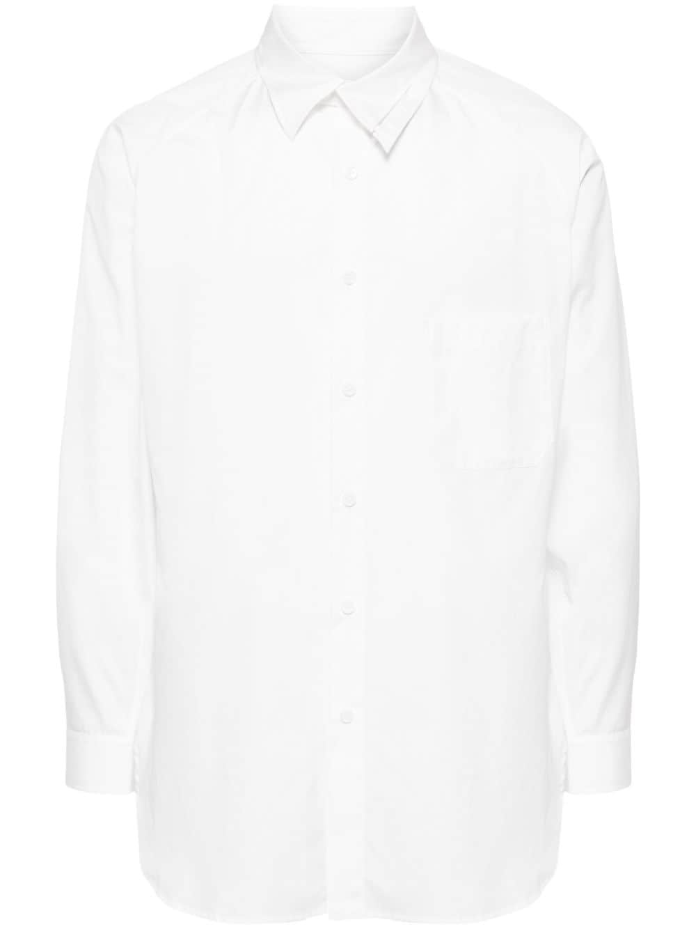 asymmetric-collar cotton shirt - 1
