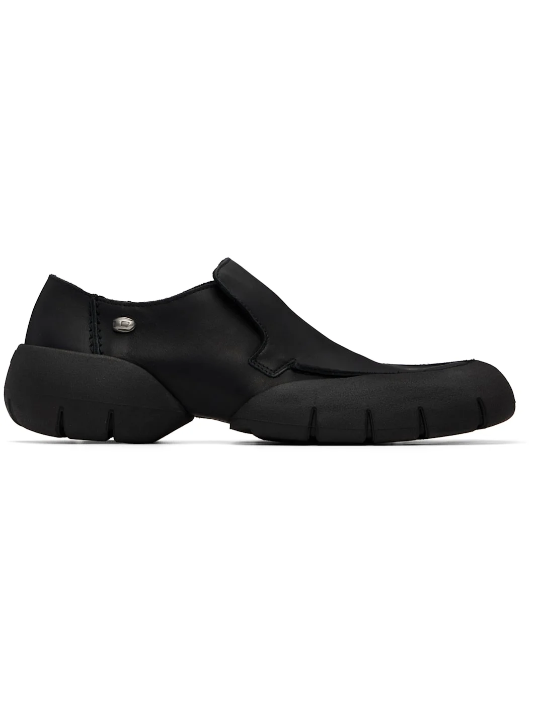 Black D-Mathieu-Brushed Leather Sneakers - 1