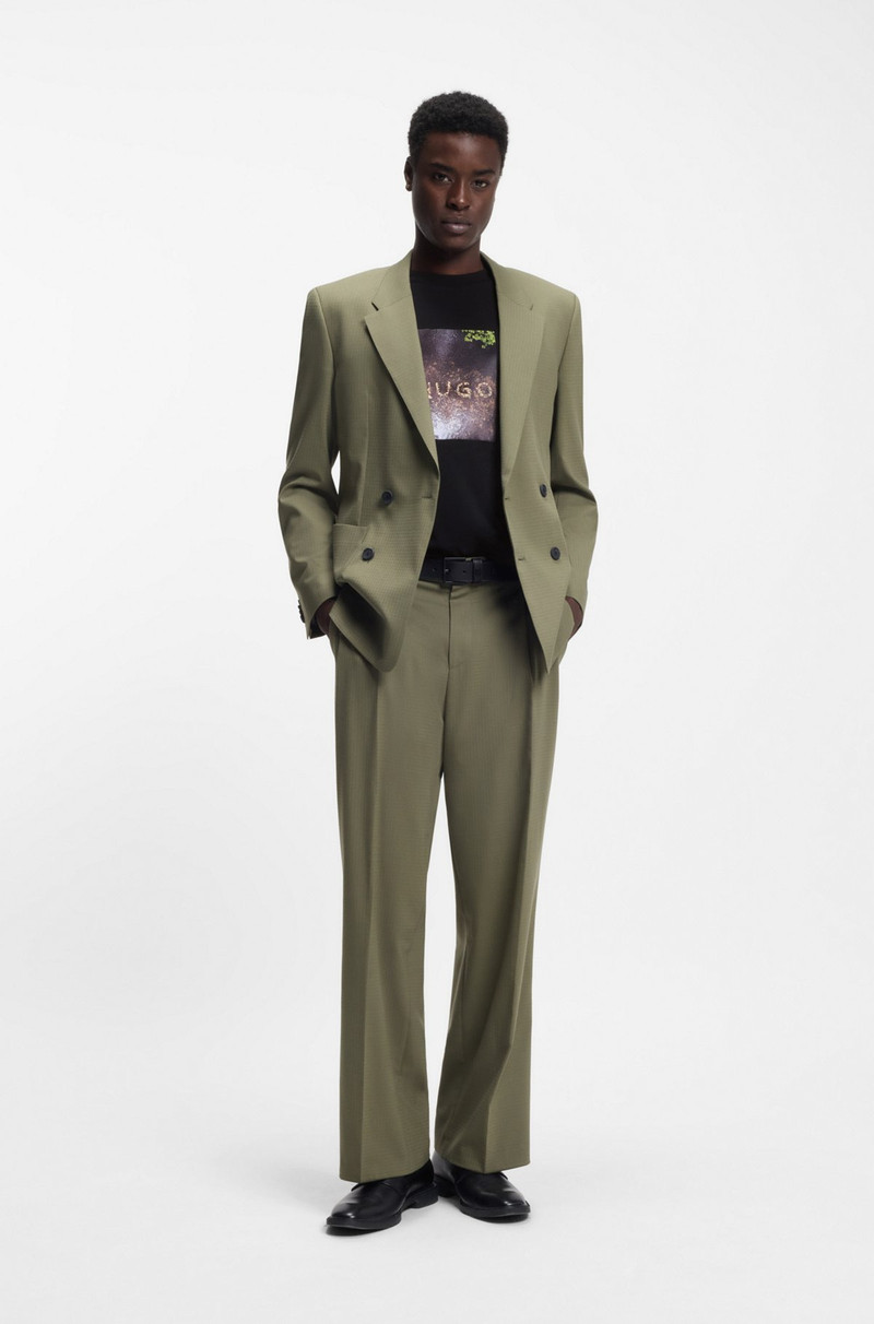 HUGO APPLIQUÉ-PRINT T-SHIRT IN COTTON JERSEY outlook