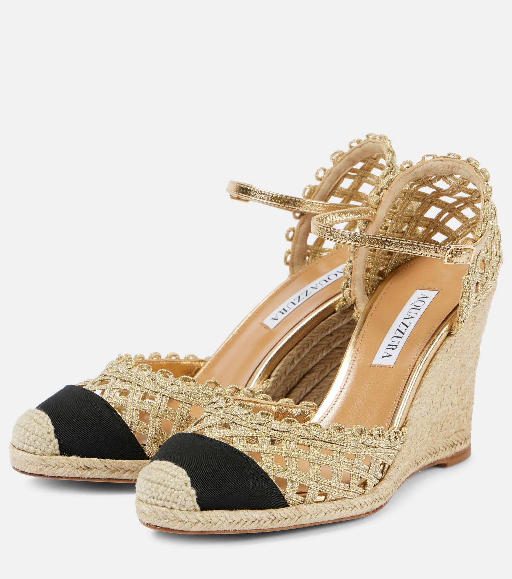 Sunburst 120 metallic espadrille wedges - 5