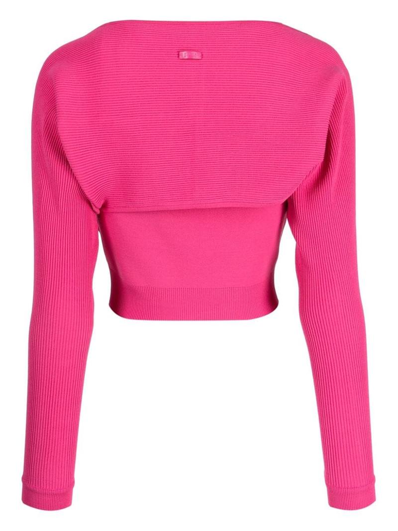 JUUN.J cut-out layered cropped top outlook