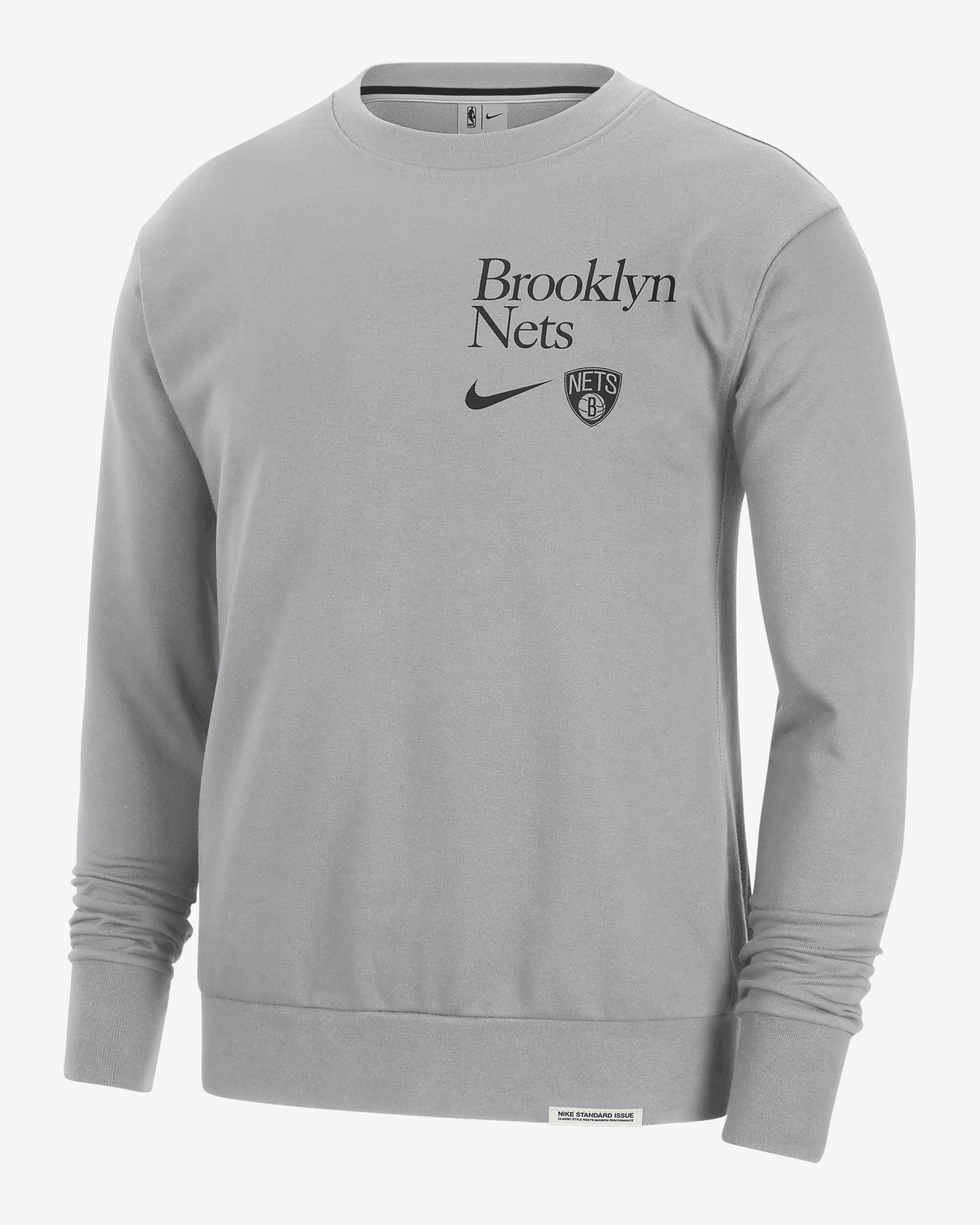 Brooklyn Nets Standard Issue Nike Men's Dri-FIT NBA Crew-Neck Sweatshirt - 1