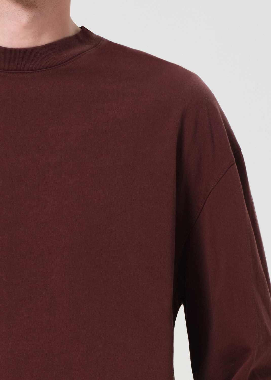 ASHA LONG SLEEVE MOCK NECK TEE IN BITTER ROOT - 5