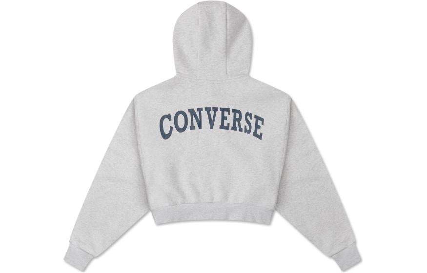 (WMNS) Converse Retro Chuck Hoodie 'LT Retro Grey Heather' 10026150-A02 - 2