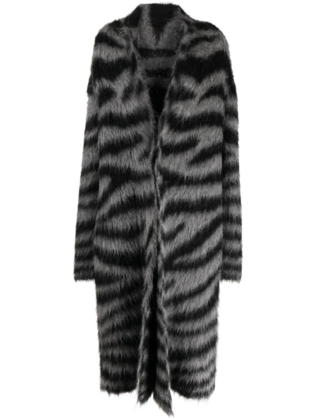 zebra-print long cardigan - 1