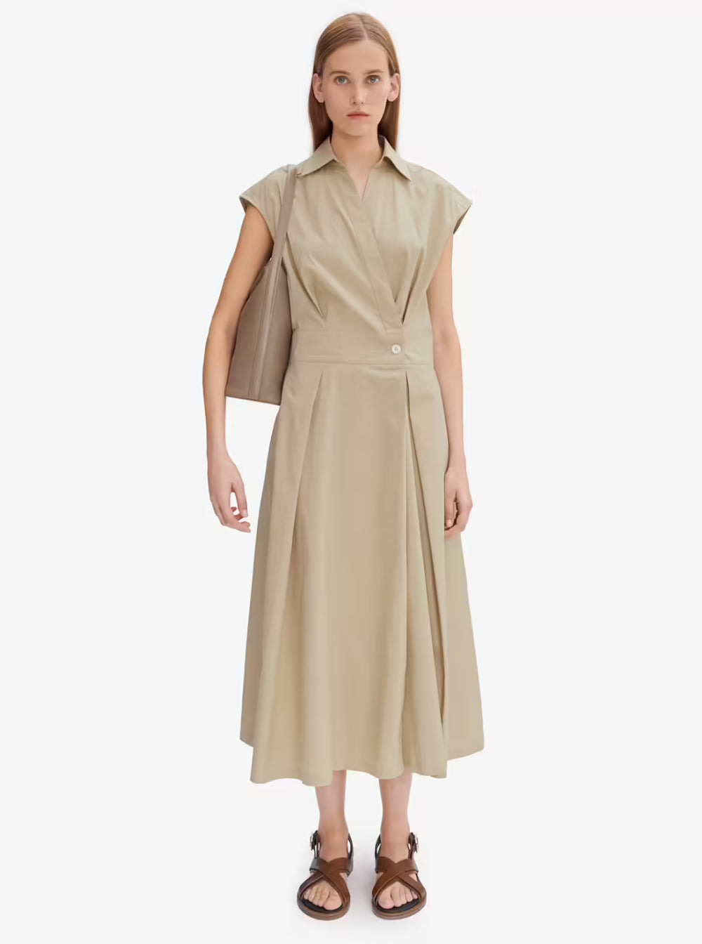 A.P.C. Women 'Athena' White Sleeveless V-Neck Dress In Cotton Woman - 4