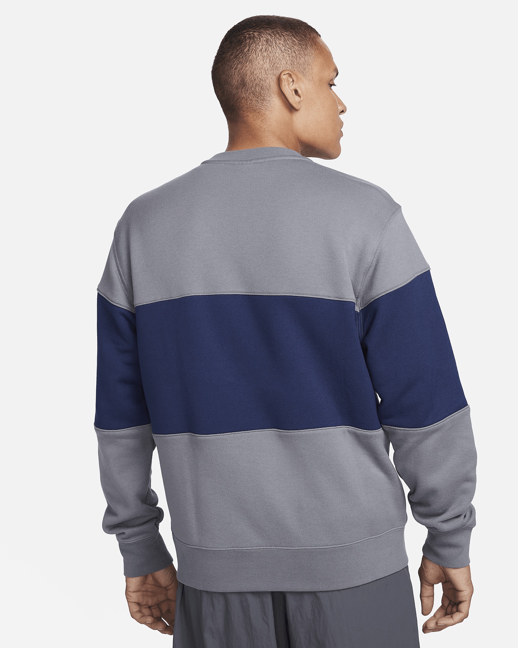 Nike Club Men's French Terry Color-Blocked Crew - 2