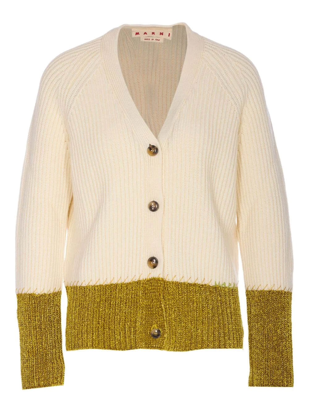 button ribbed cardigan - 1