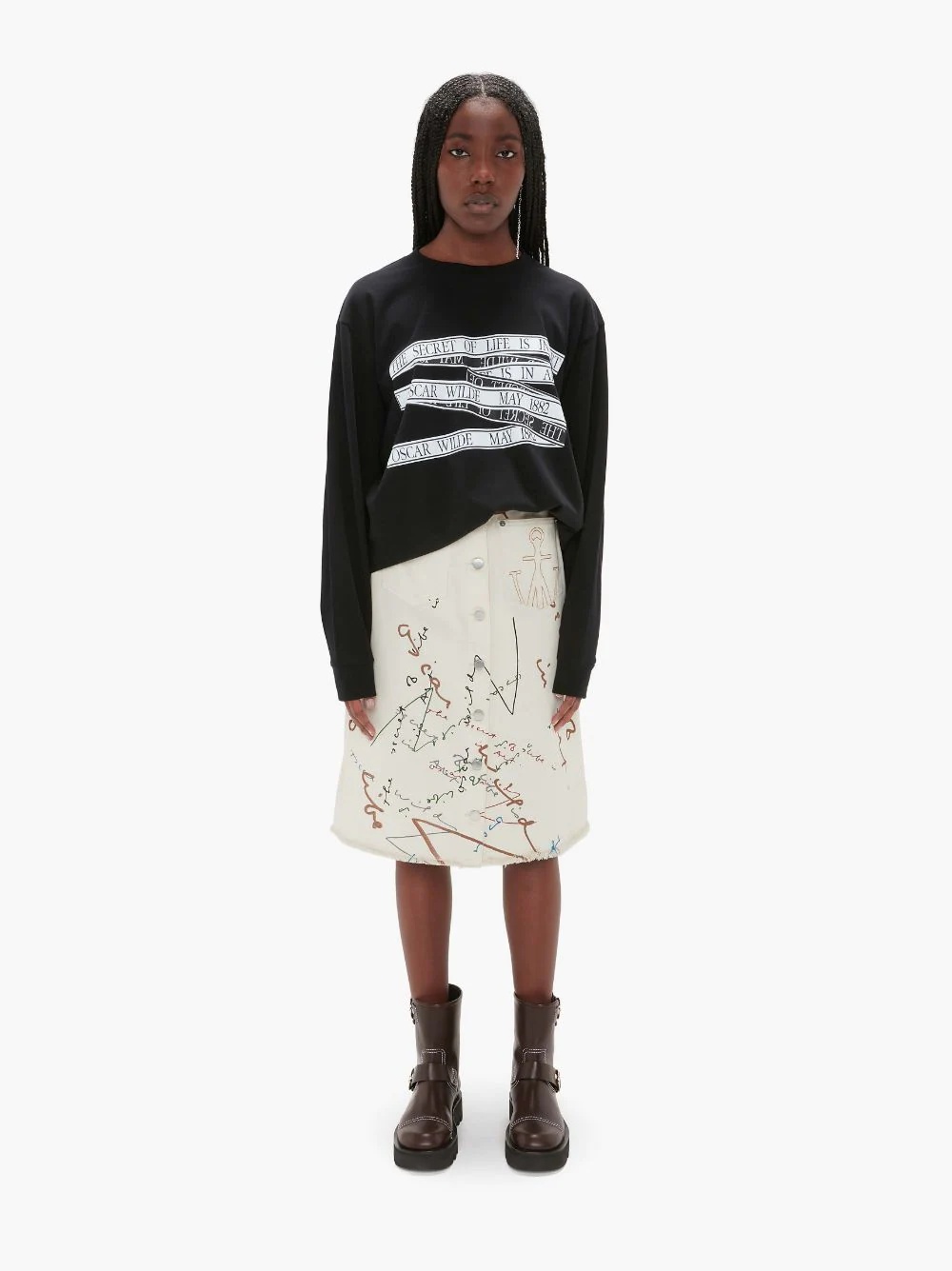 OSCAR WILDE CAPSULE: PRINT A-LINE PATCH POCKET SKIRT - 2