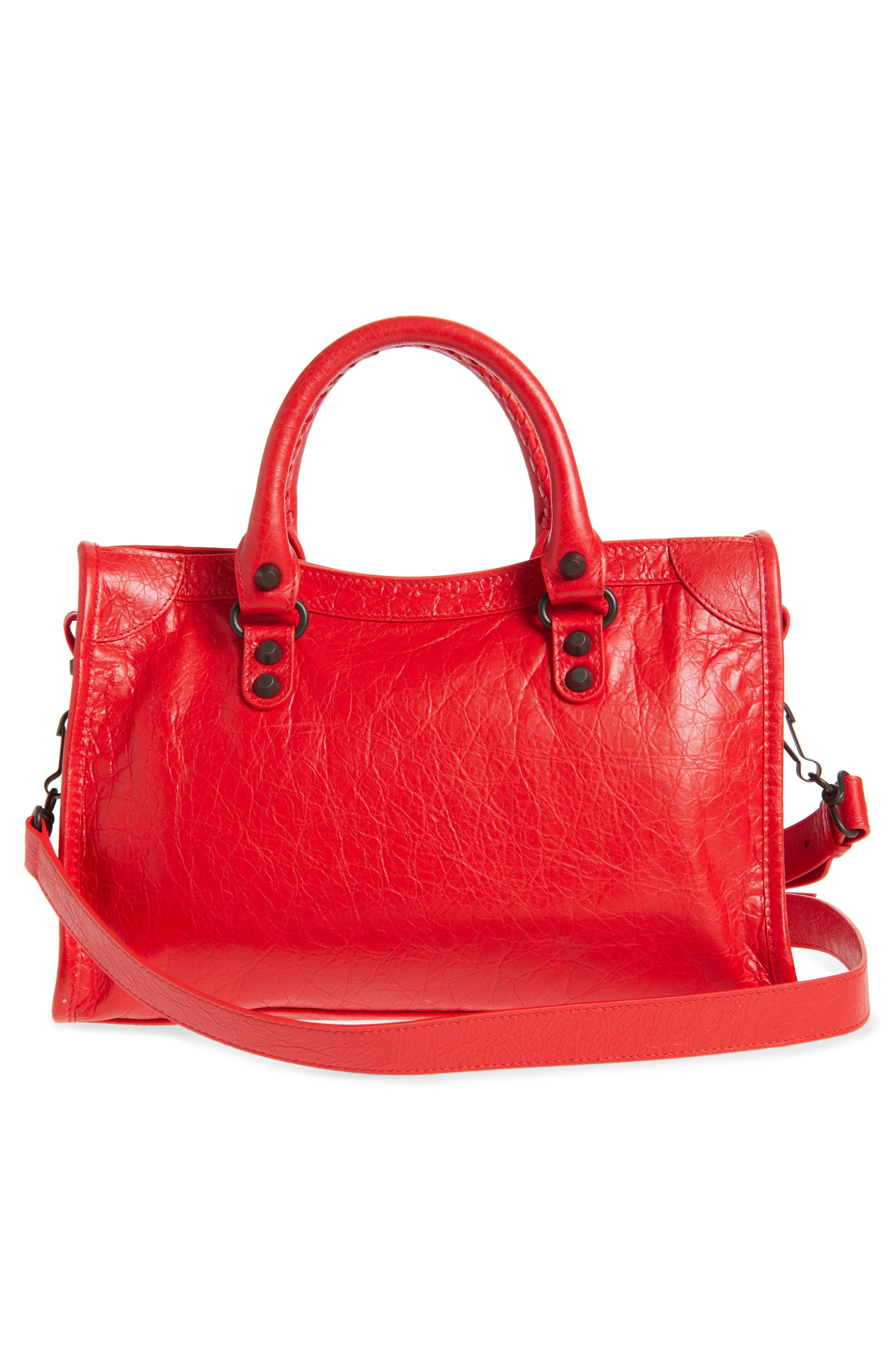 Balenciaga Small Le City Leather Satchel in 6506 Vermillion Red at Nordstrom - 4