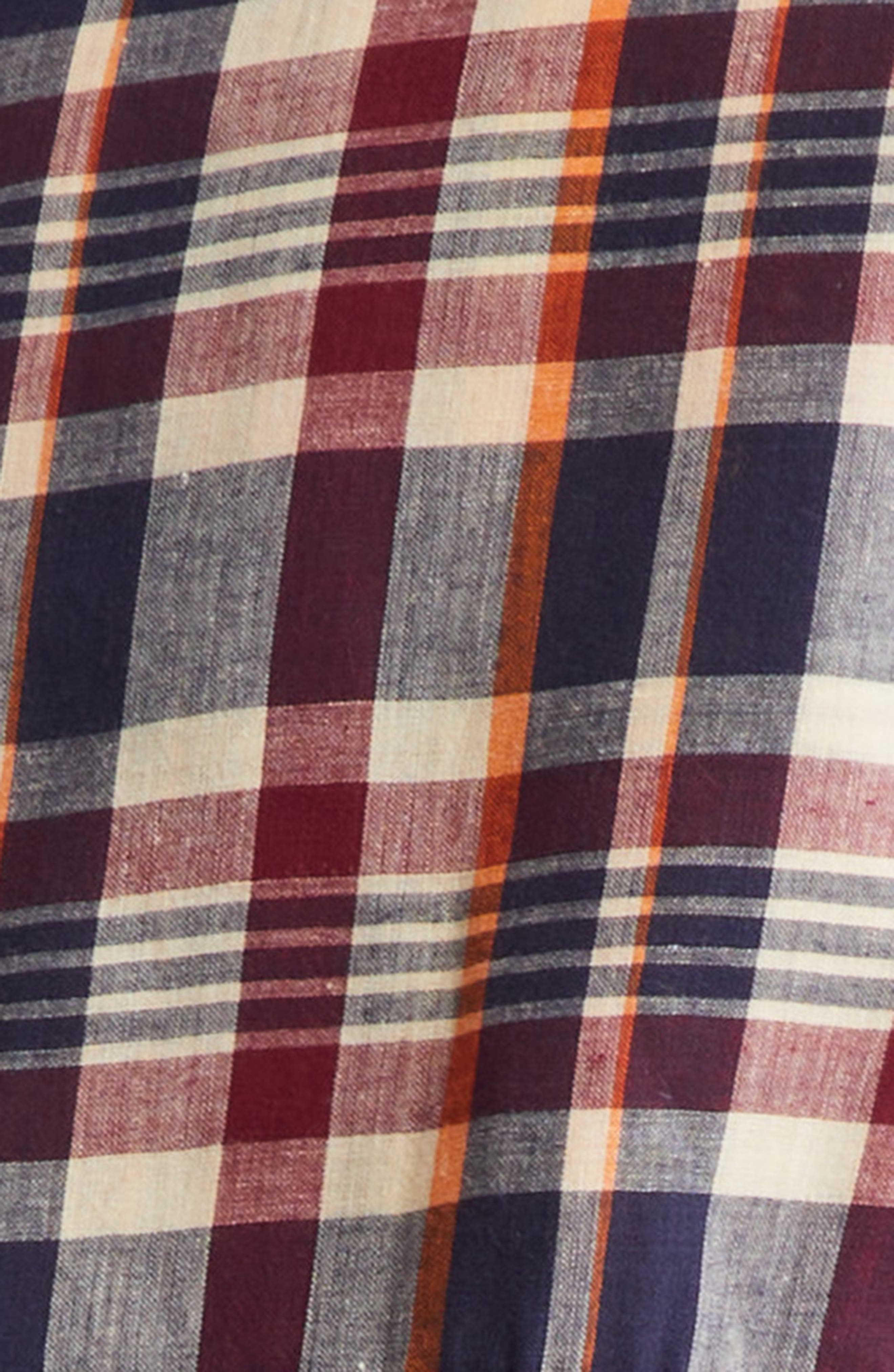 Drake's Madras Plaid Waxed Cotton Blouson Jacket in 993 Navy/Rust/Ecru at Nordstrom - 5
