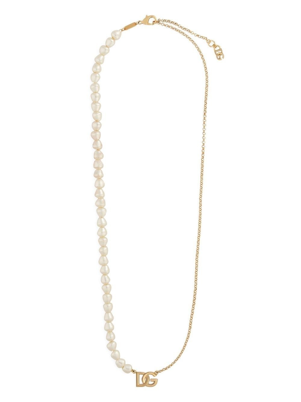 DG-pendant faux-pearl necklace - 3