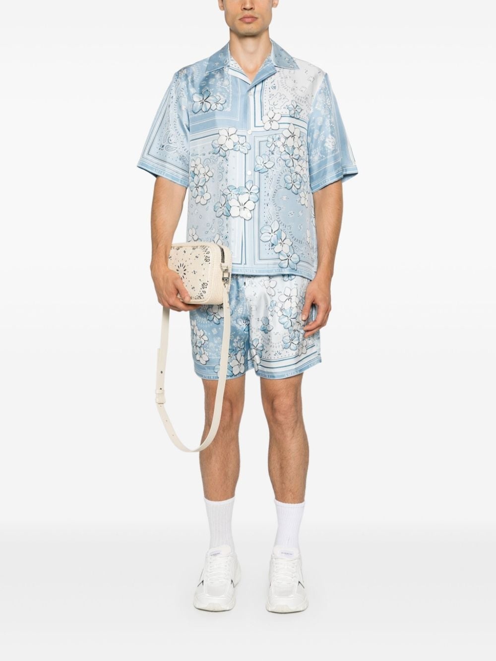Bandana floral silk shorts - 2