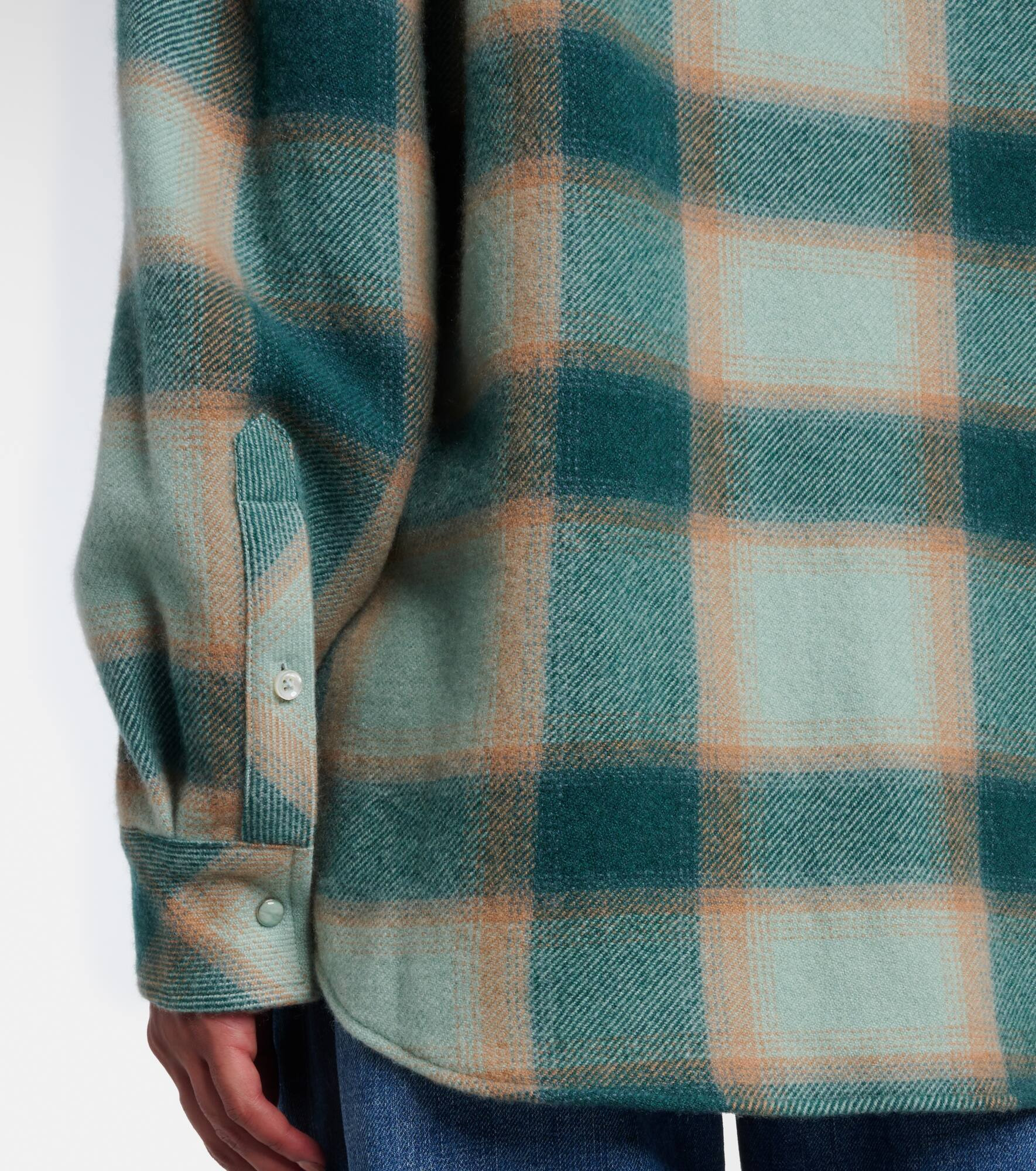 Checked cashmere overshirt - 5
