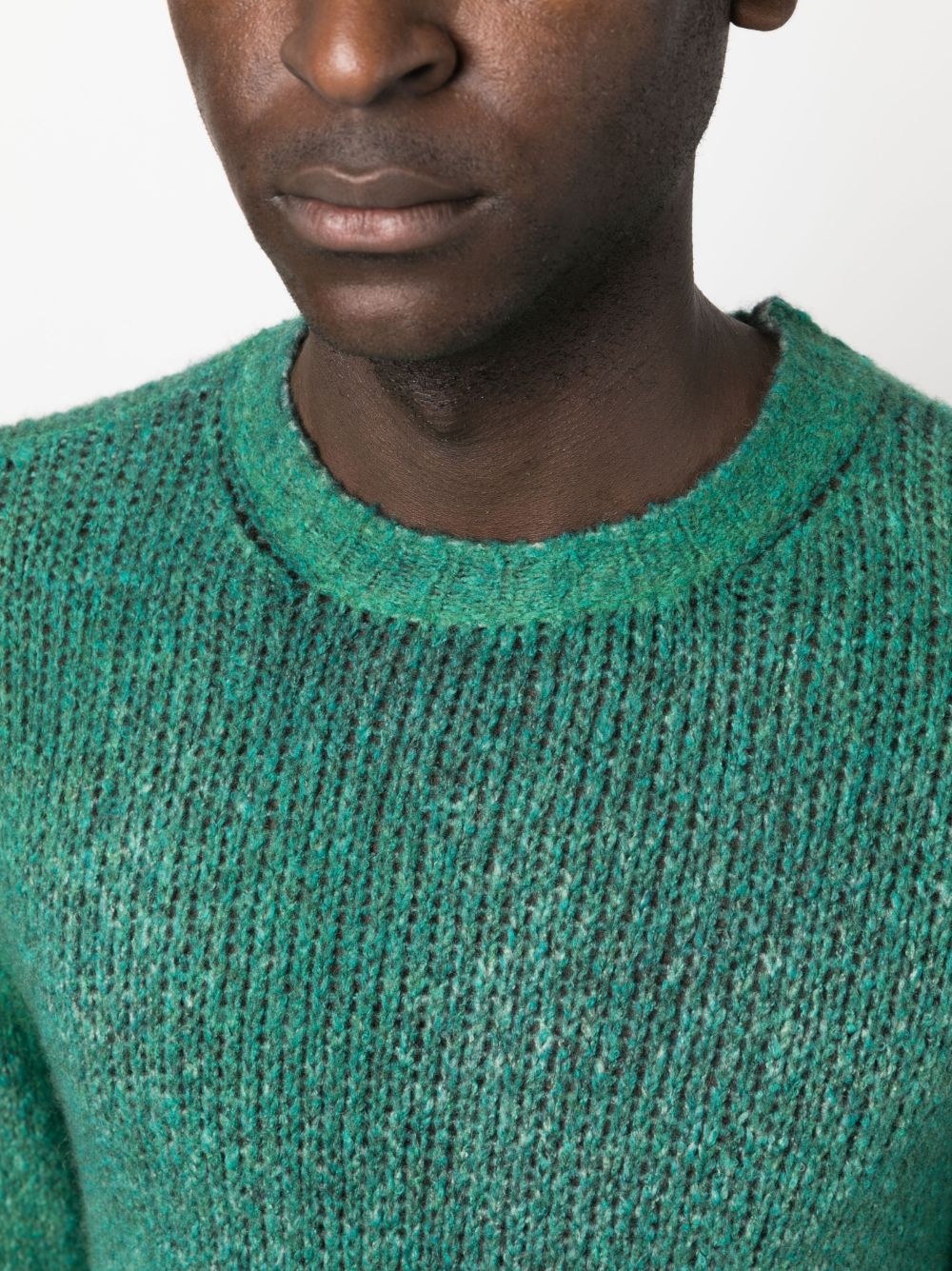 faded crew-neck jumper - 5