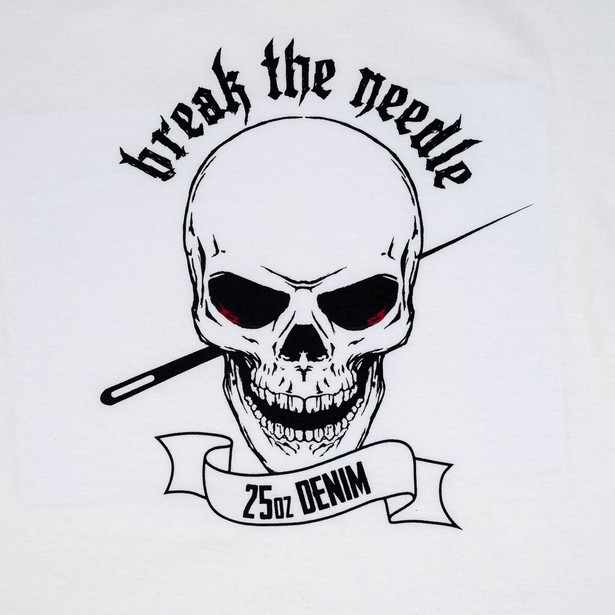 IHPT-BTN-WHT 6.5oz 'Break the Needle' Loopwheel Crew Neck T-Shirt With Longer Body - White - 8