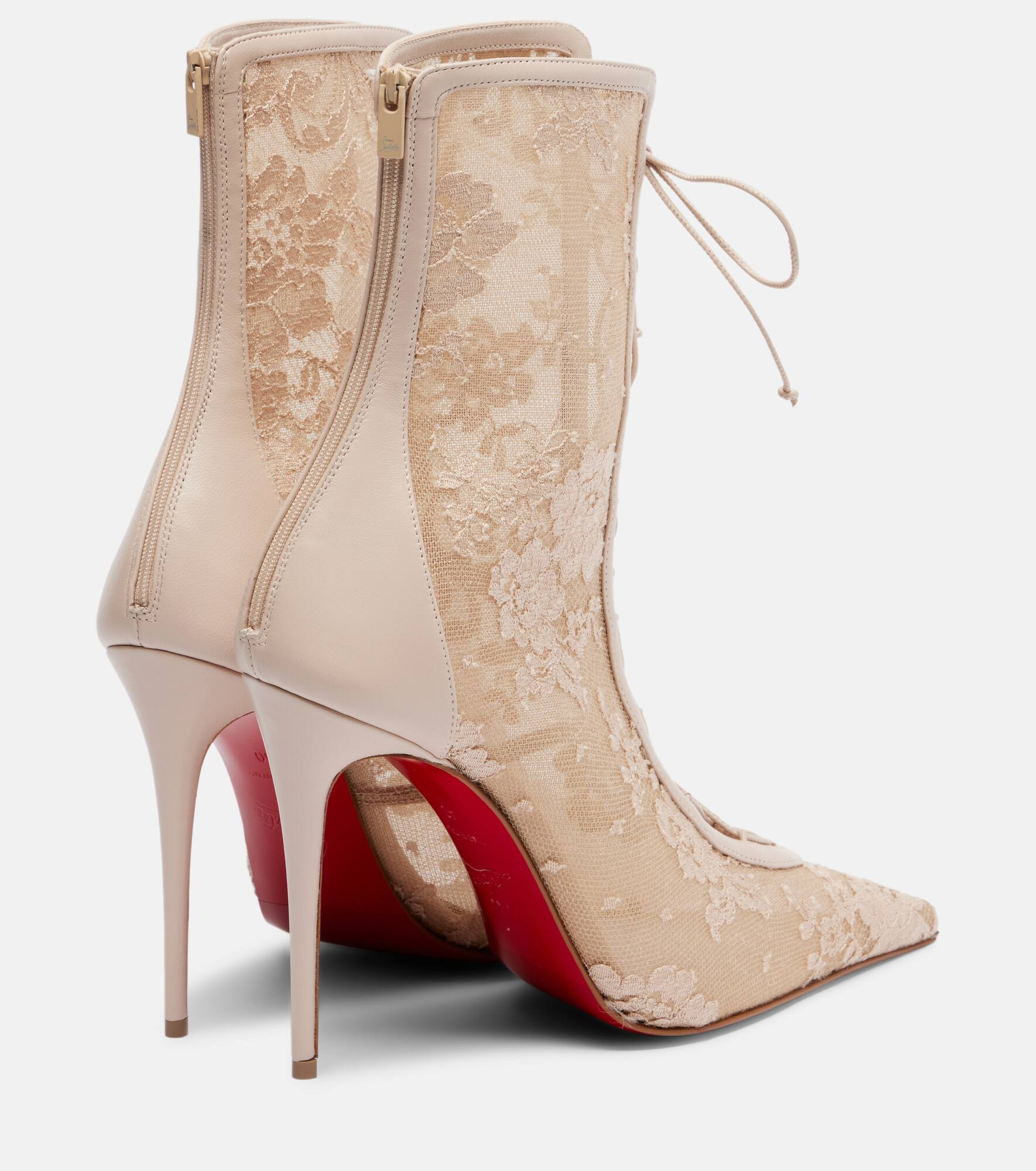 KM 100 lace-trimmed leather ankle boots - 2