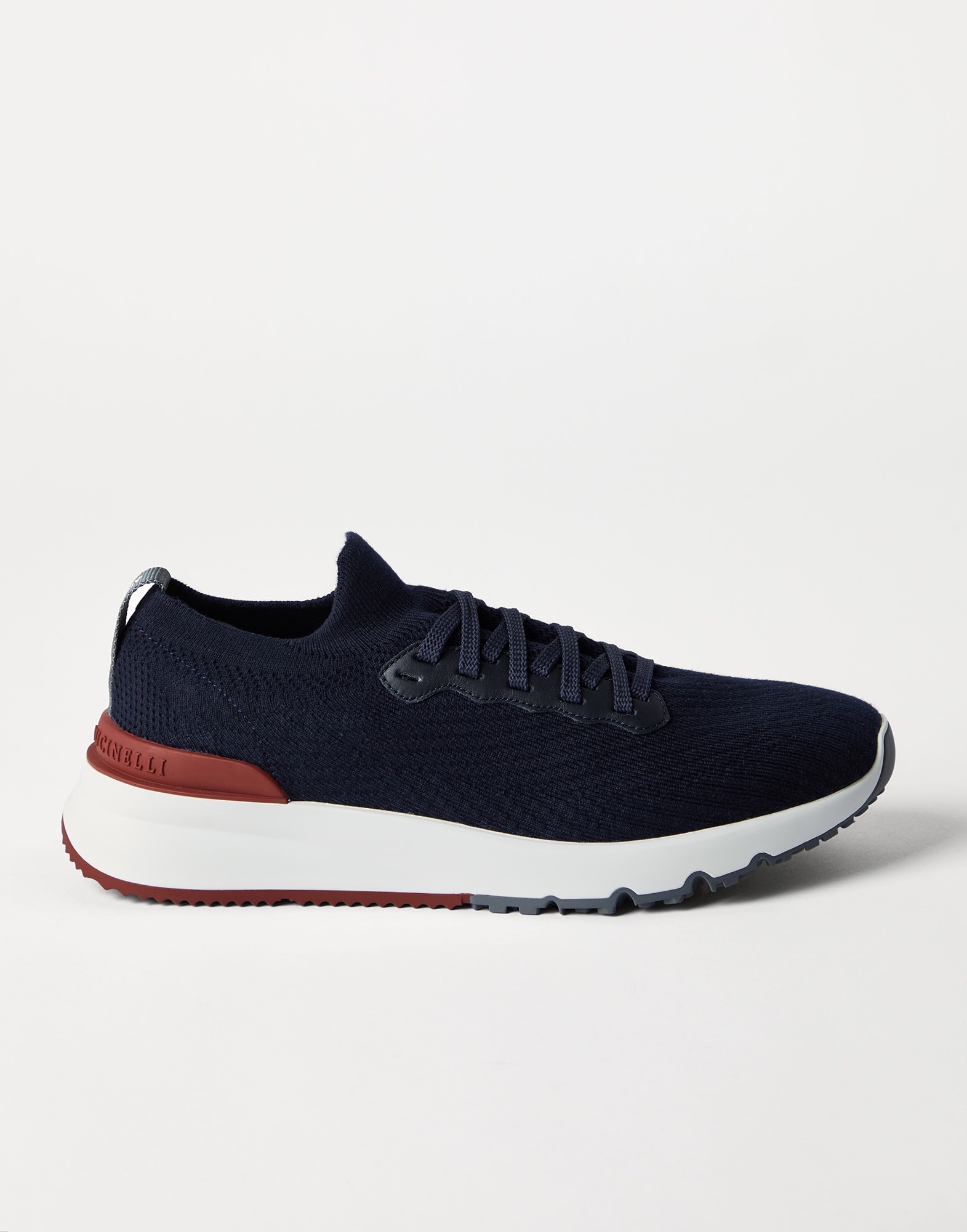 Cotton knit and semi-polished calfskin runners - 5
