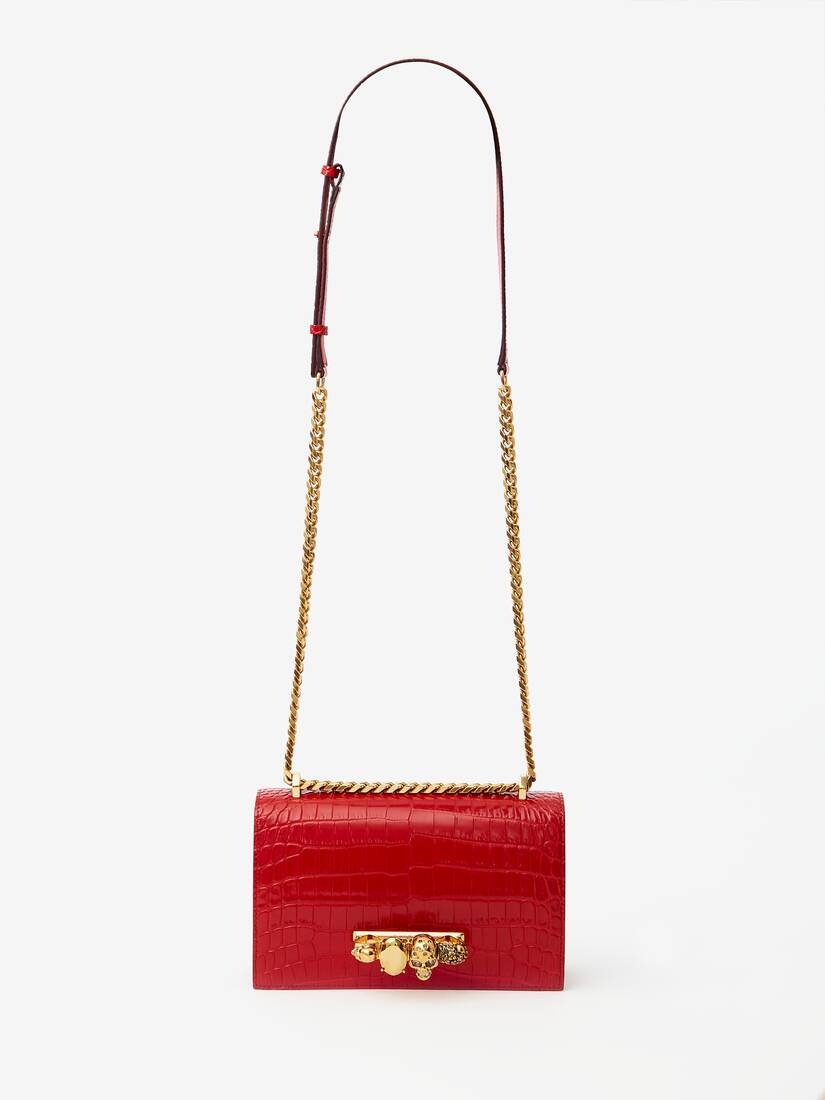 Jewelled Satchel in Deep Red - 5