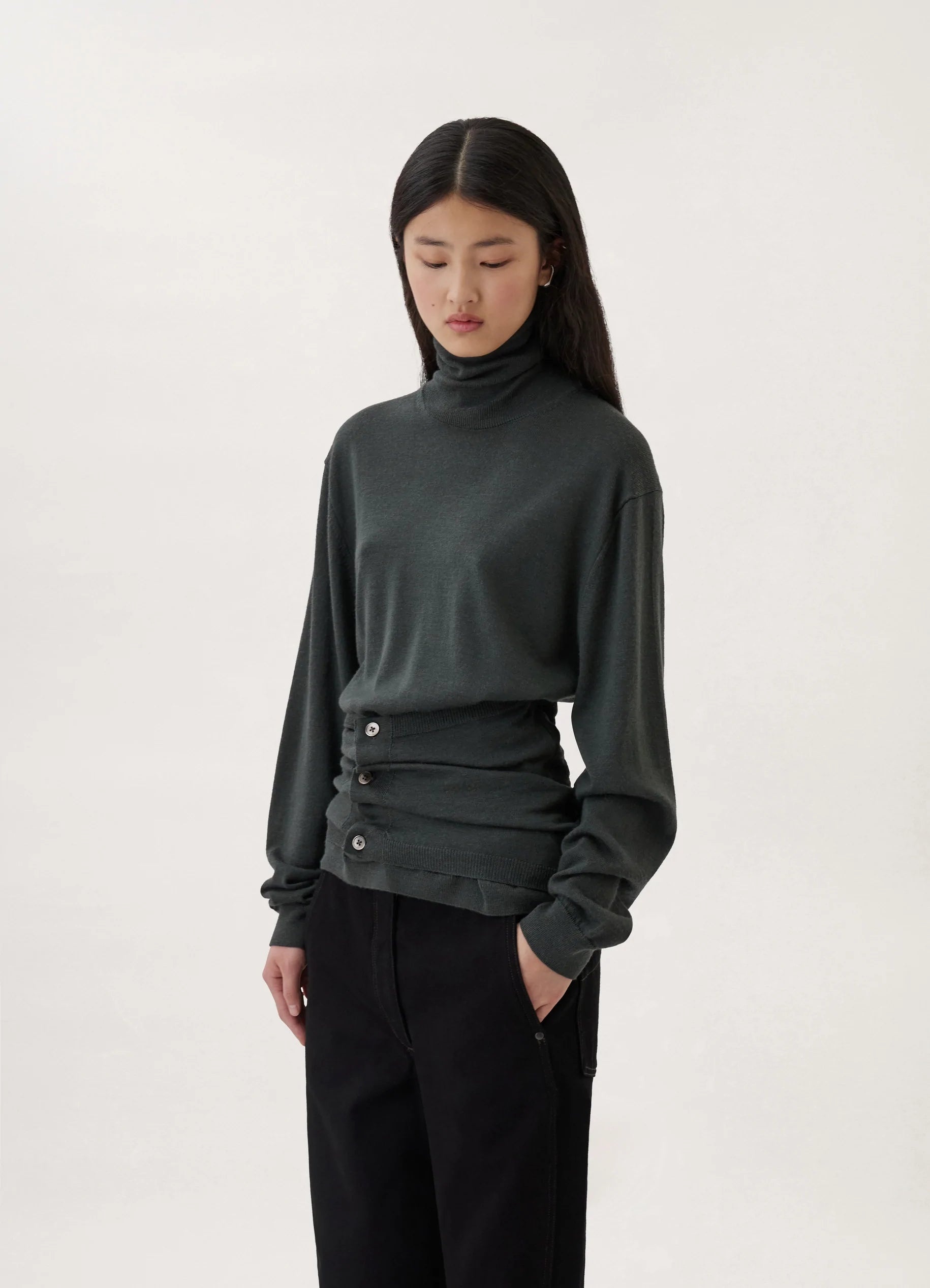 BUTTONED TURTLENECK - 4