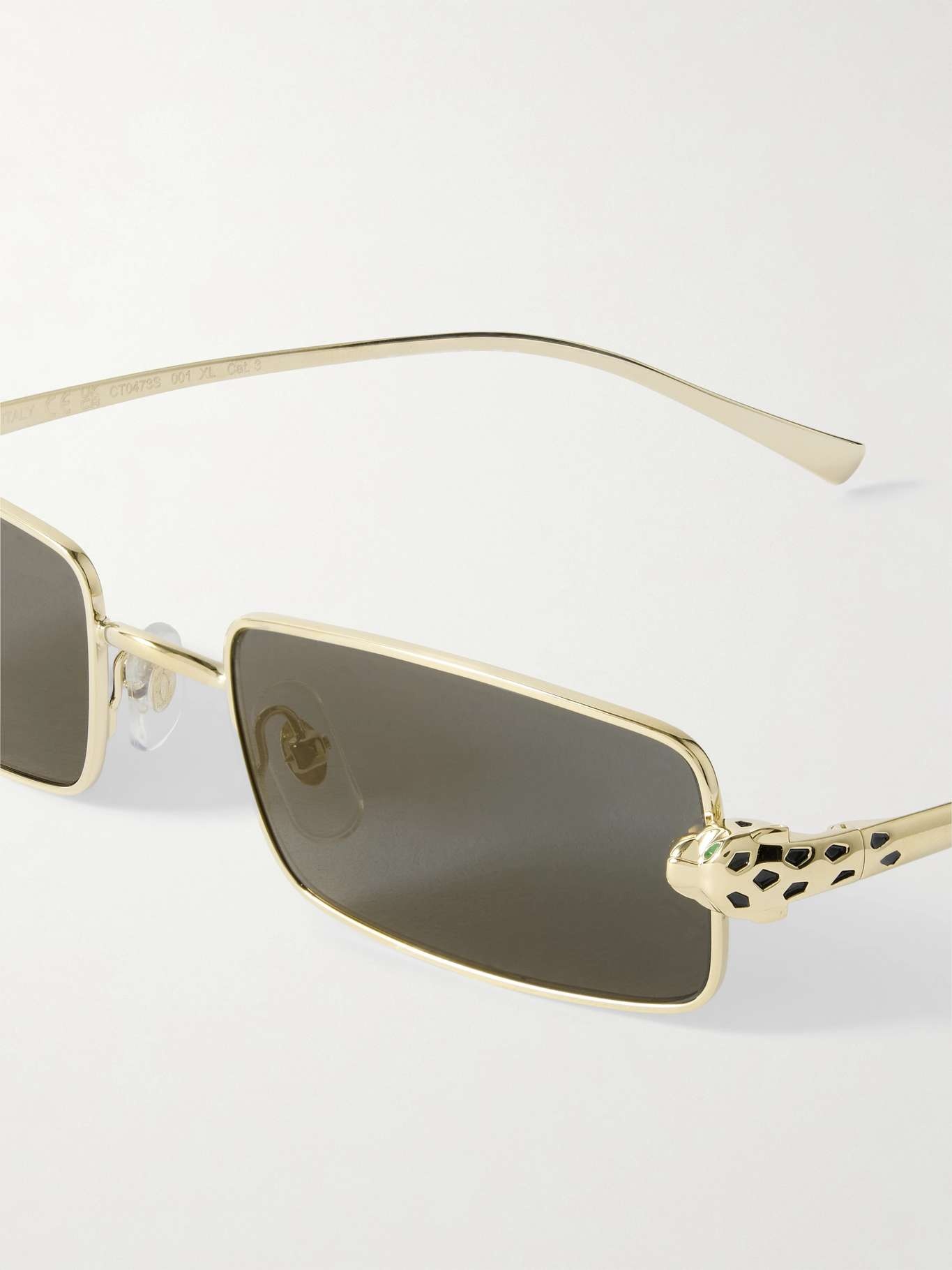 Panthère rectangle-frame crystal-embellished gold-tone sunglasses Gold - 4